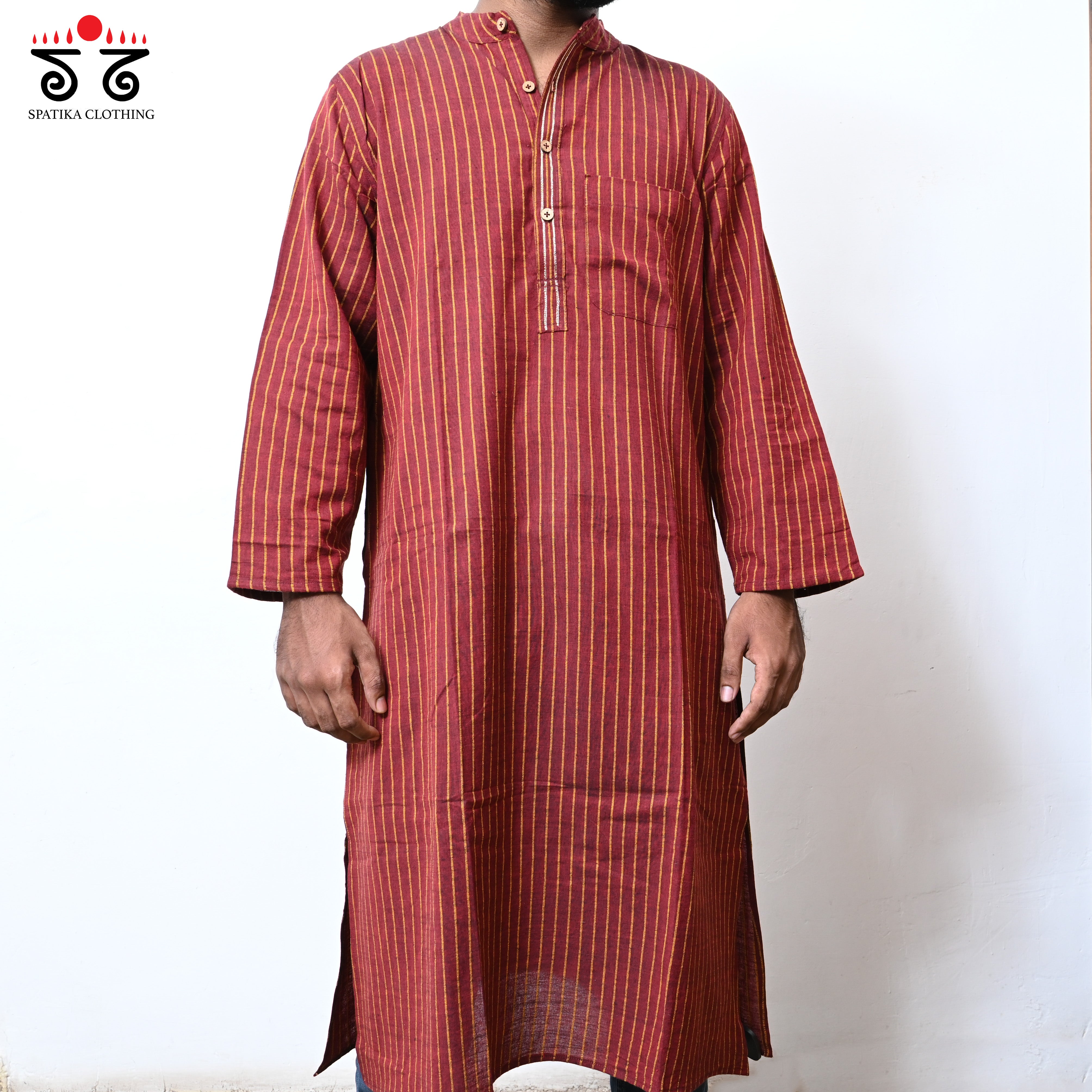 Men's Handwoven Cotton Long Kurta