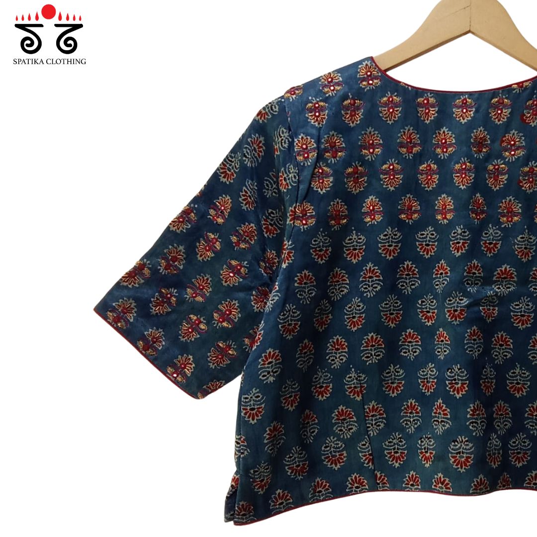 The Festive Blue Modal Blouse