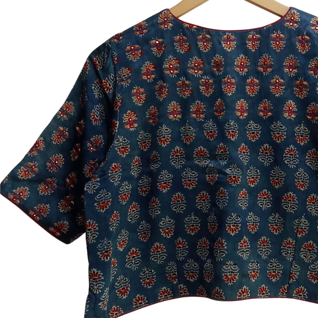 The Festive Blue Modal Blouse