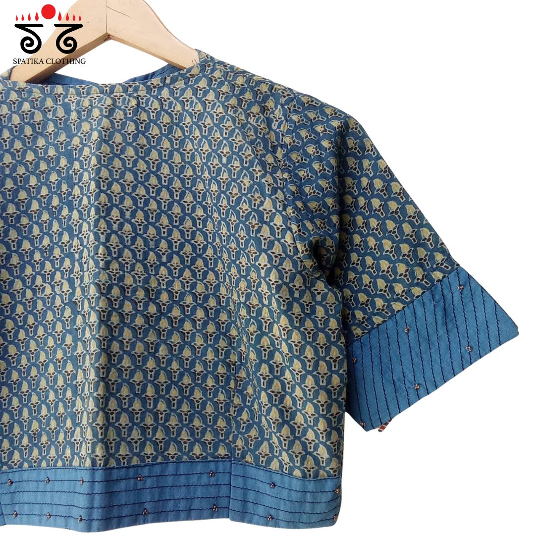 Ajrak Hand Embroidered Blouse