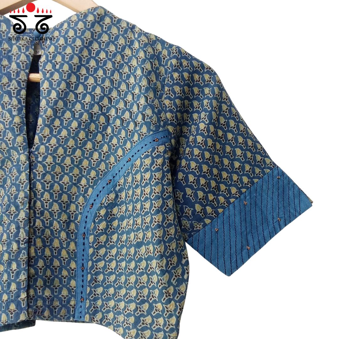 Ajrak Hand Embroidered Blouse
