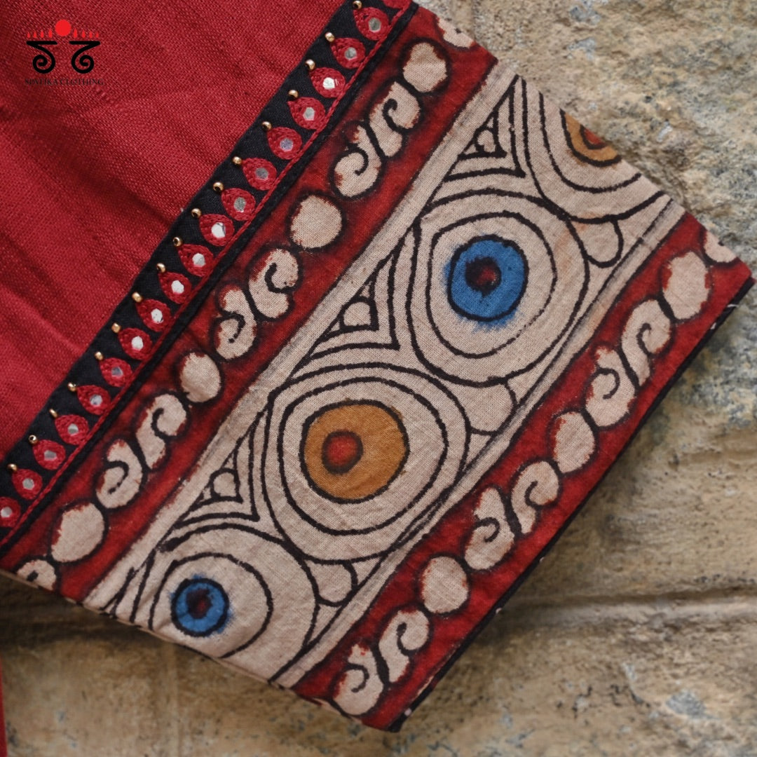 Boondh Pen Kalamkari Handembroidered Blouse