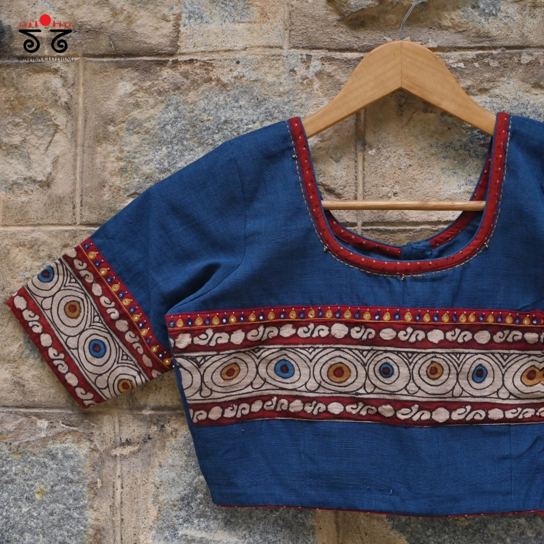 Boondh Pen Kalamkari Handembroidered Blouse