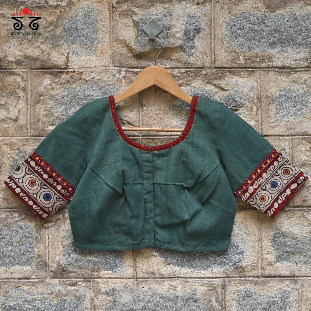 Boondh Pen Kalamkari Handembroidered Blouse