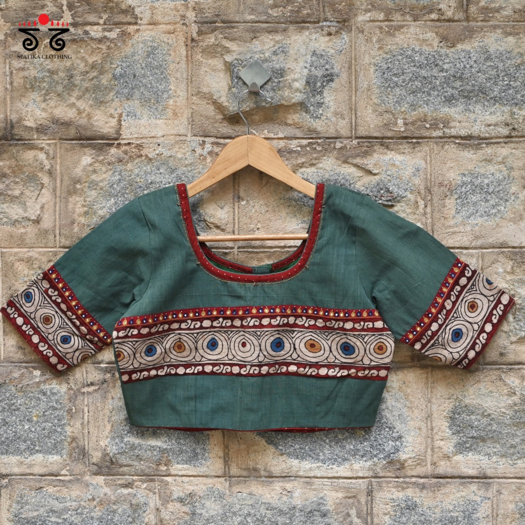 Boondh Pen Kalamkari Handembroidered Blouse