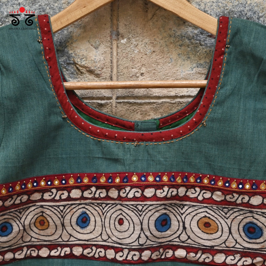 Boondh Pen Kalamkari Handembroidered Blouse