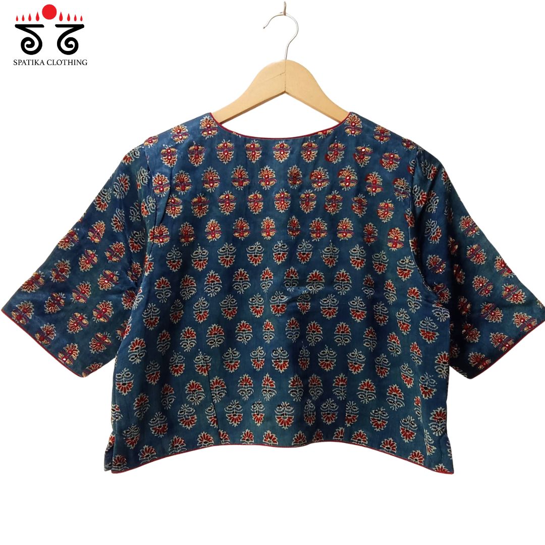 The Festive Blue Modal Blouse
