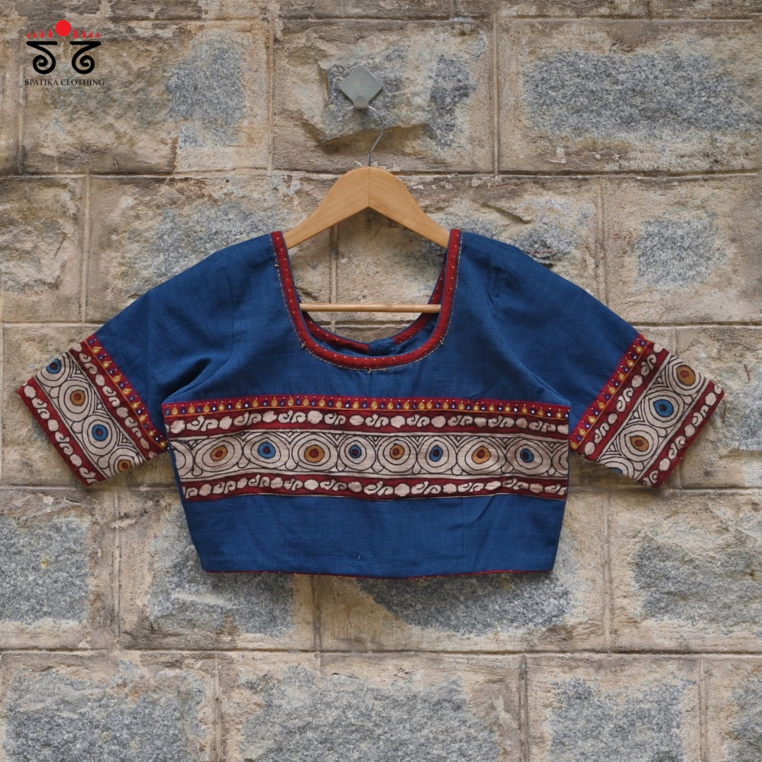 Boondh Pen Kalamkari Handembroidered Blouse