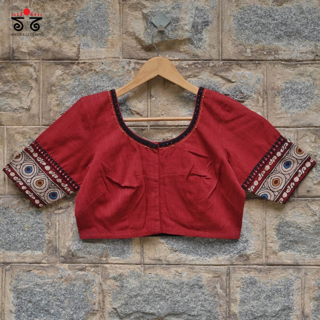 Boondh Pen Kalamkari Handembroidered Blouse