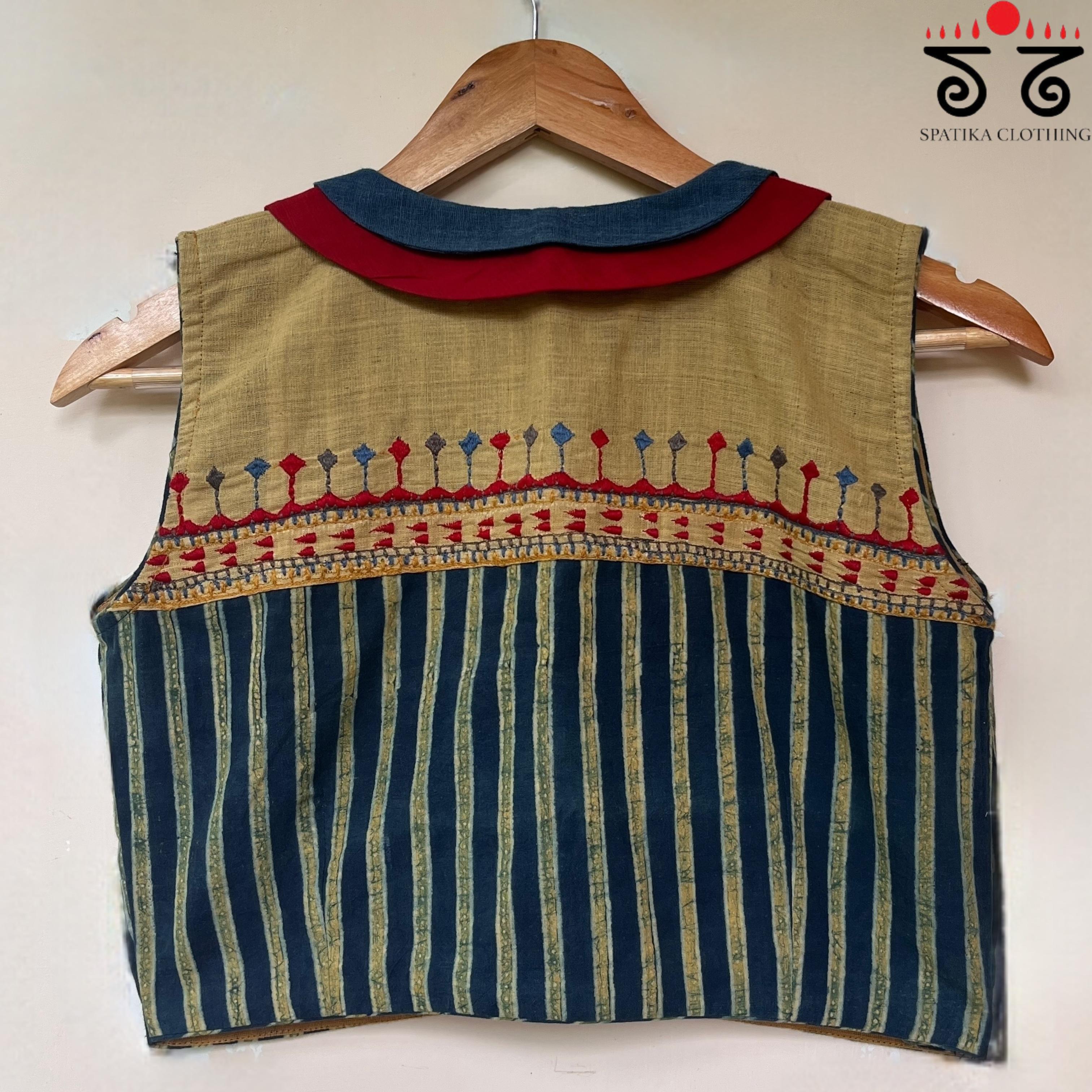 Blue & Yellow Peterpan Collar Blouse-New!