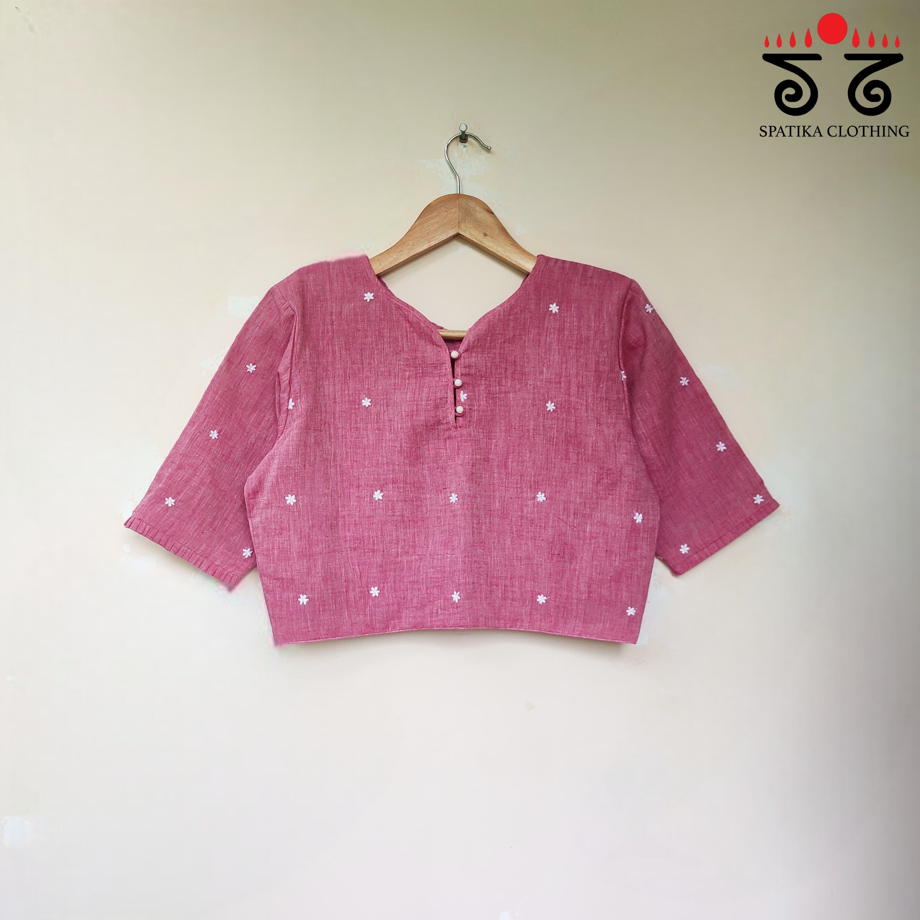 Pink Boondhi-Handcrafted Blouse