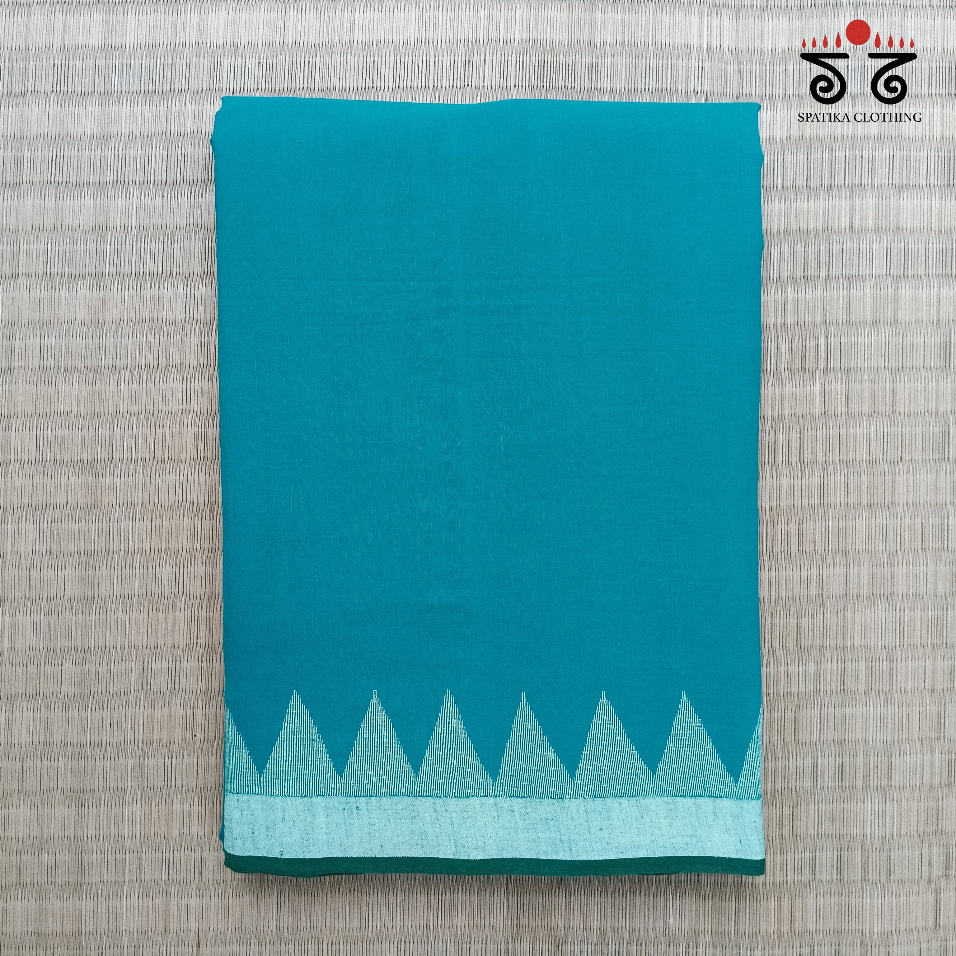 Jamdhani on Blue & Green Bengal Cotton Saree