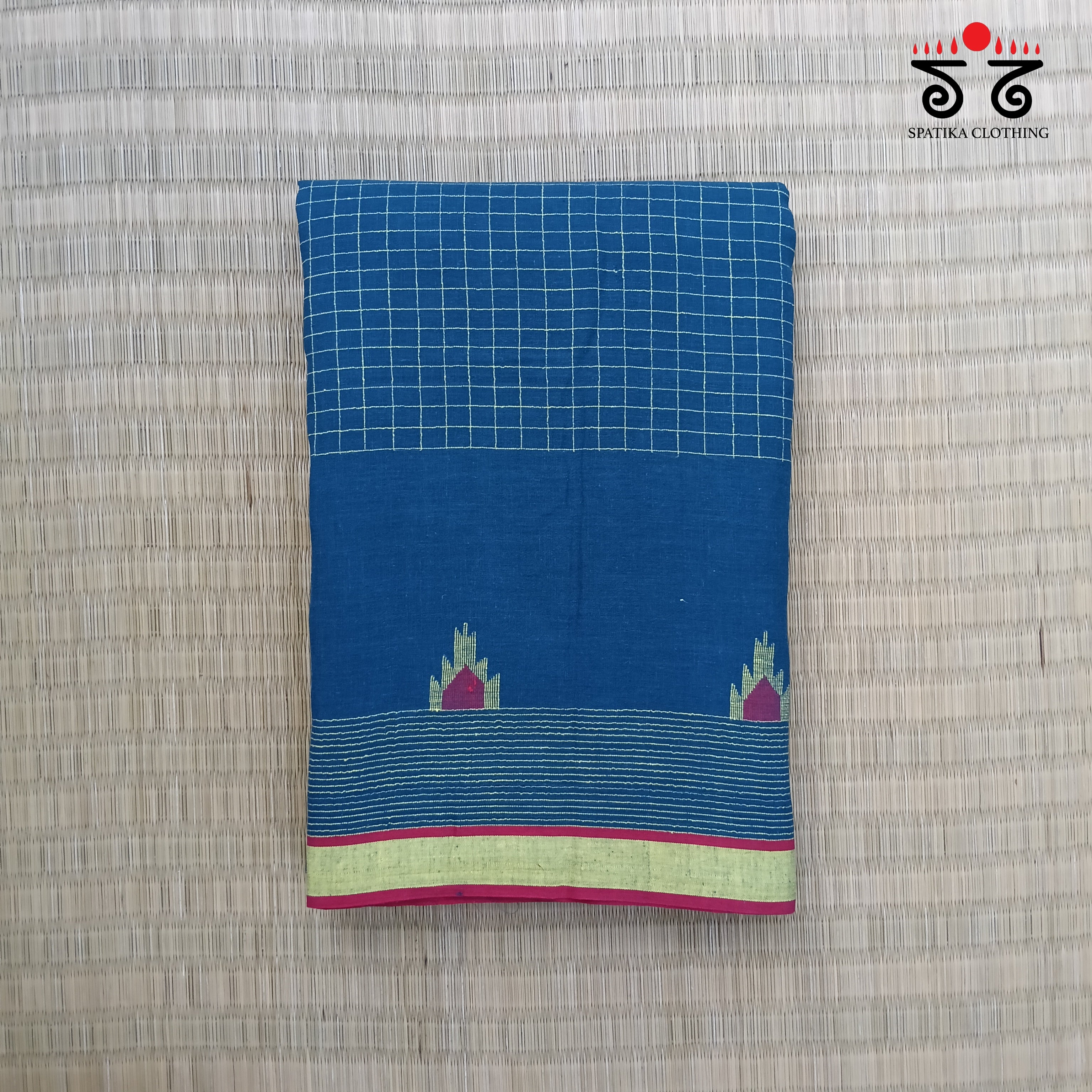 Peacock & Red Jamdhani Bengal Cotton Saree