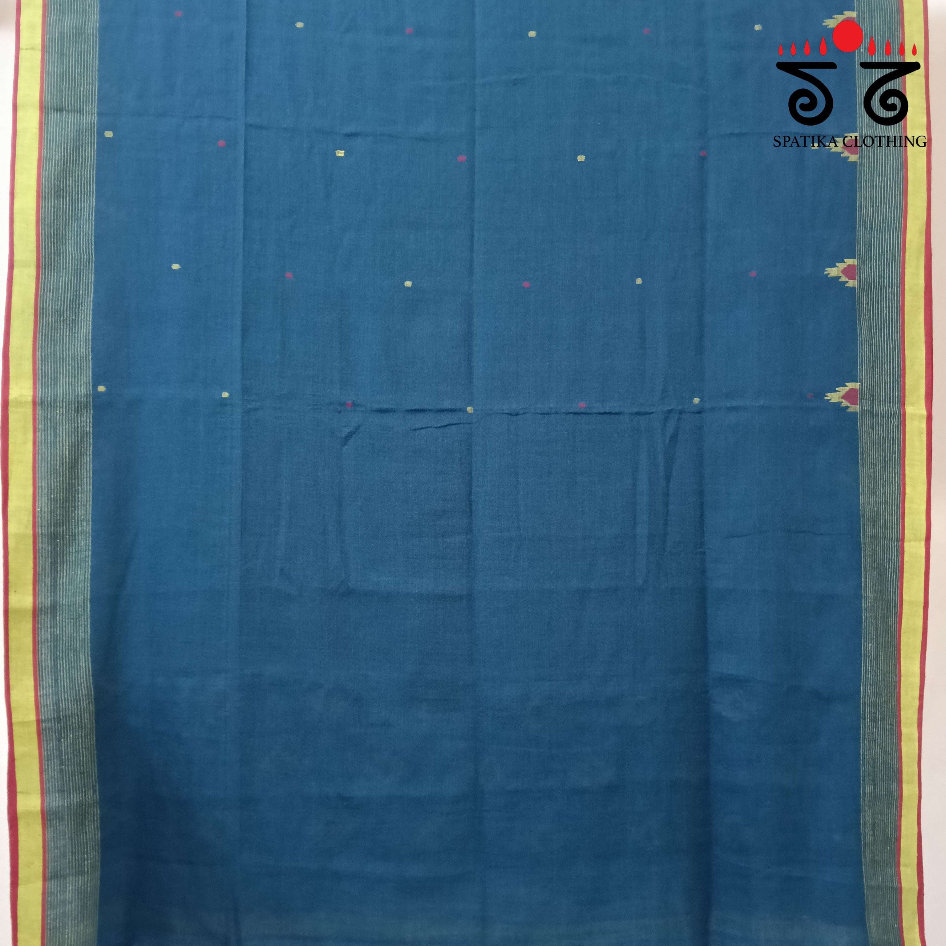Peacock & Red Jamdhani Bengal Cotton Saree