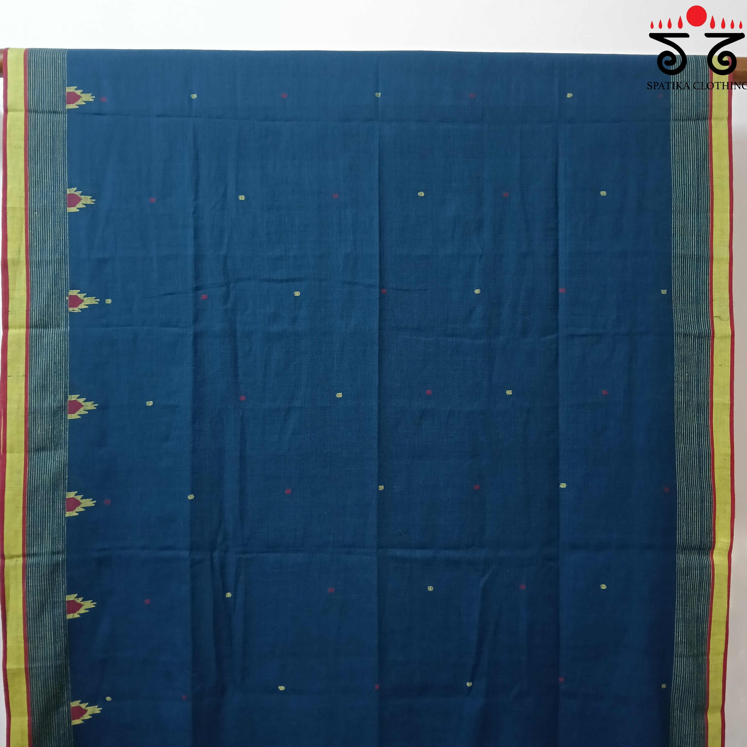 Peacock & Red Jamdhani Bengal Cotton Saree