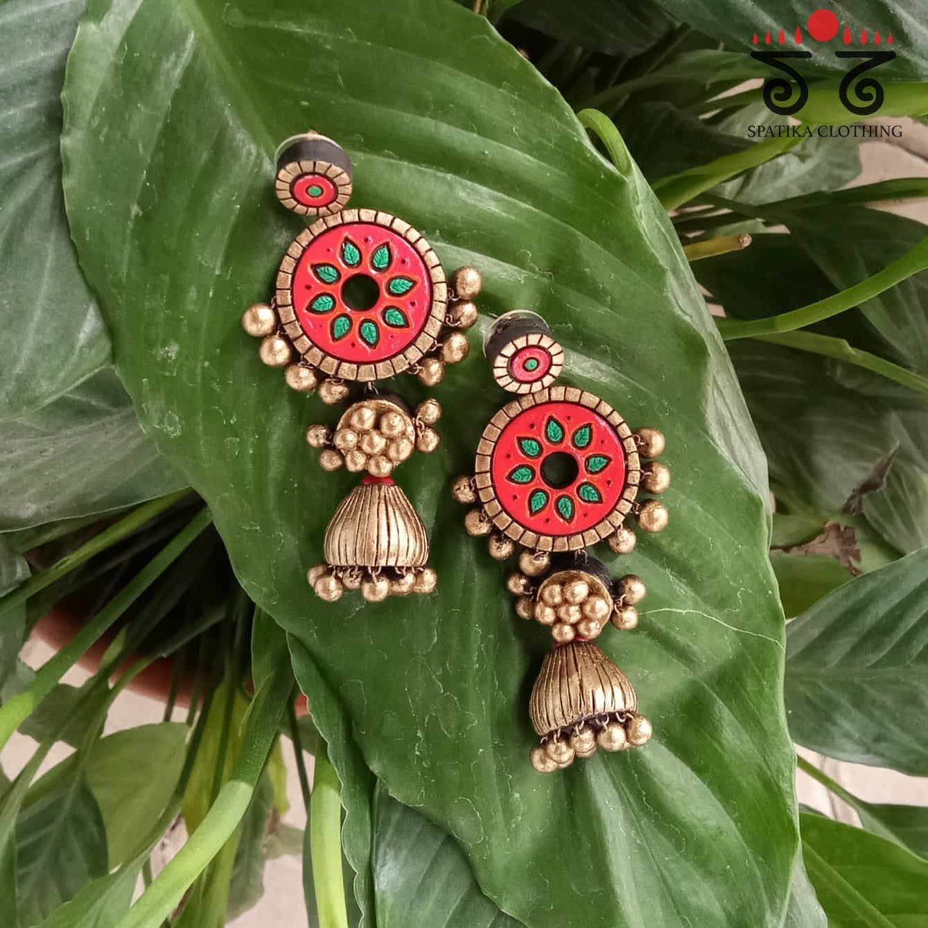 The Chakra Jhumka - Terracotta