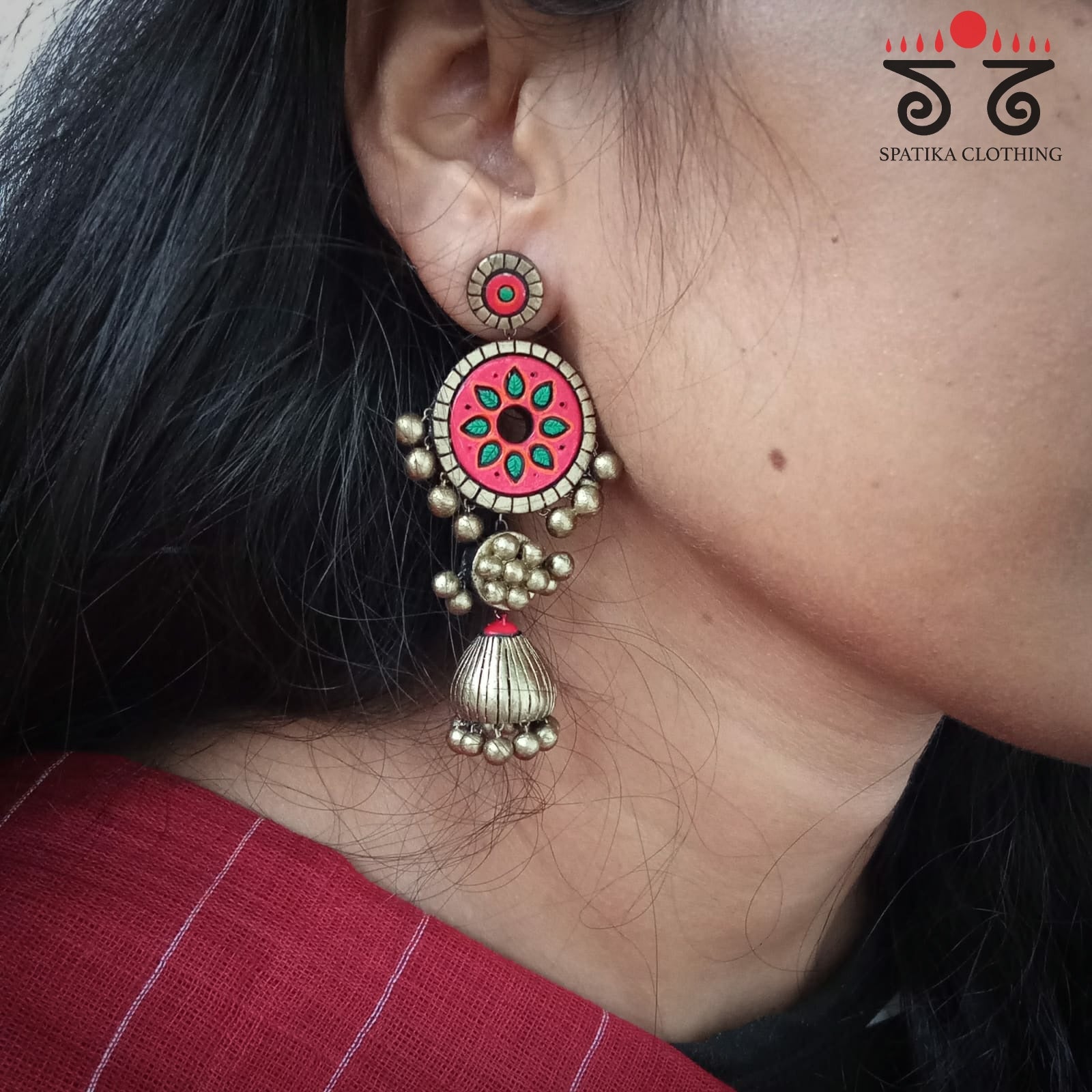 The Chakra Jhumka - Terracotta