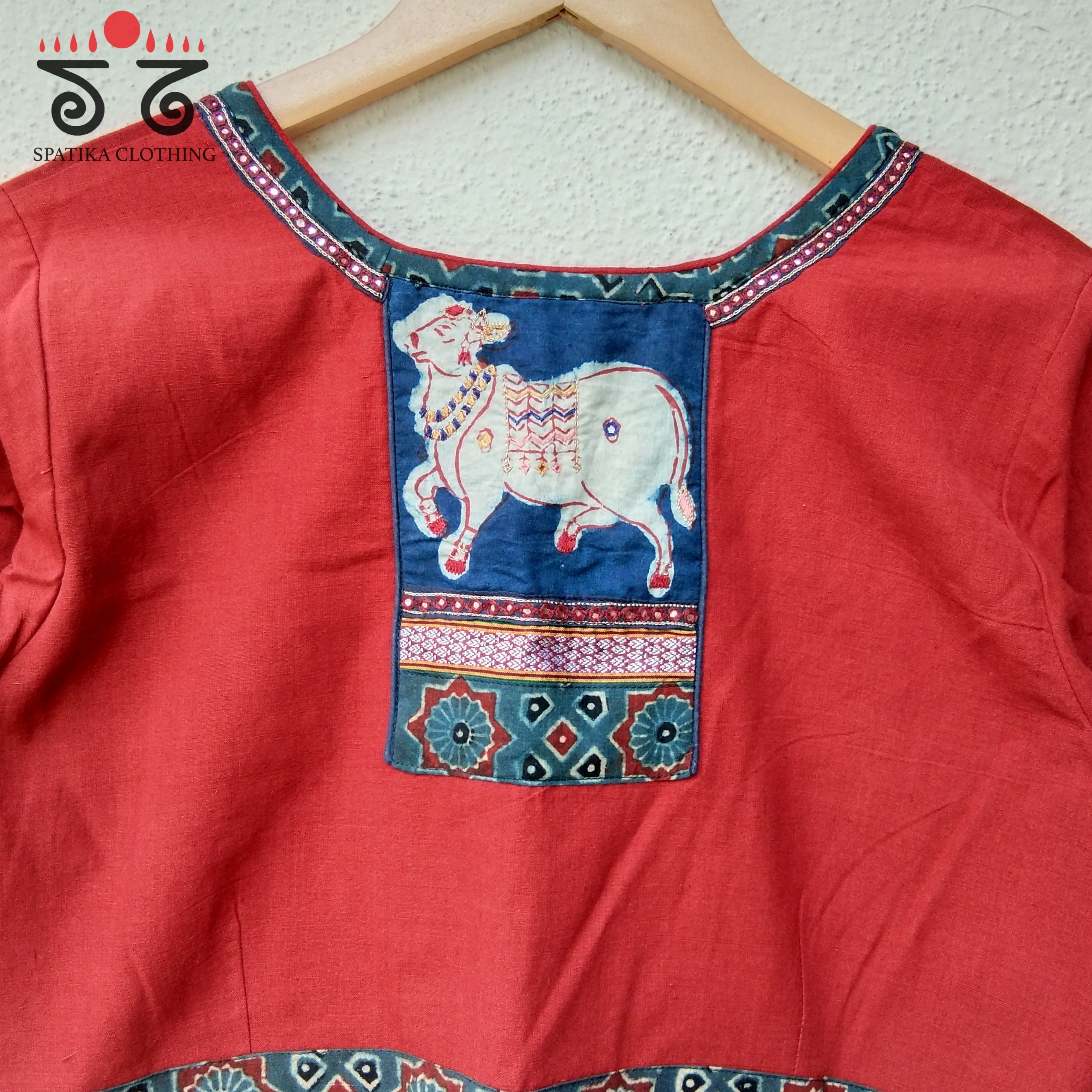 Red Pichwai Handcrafted Blouse