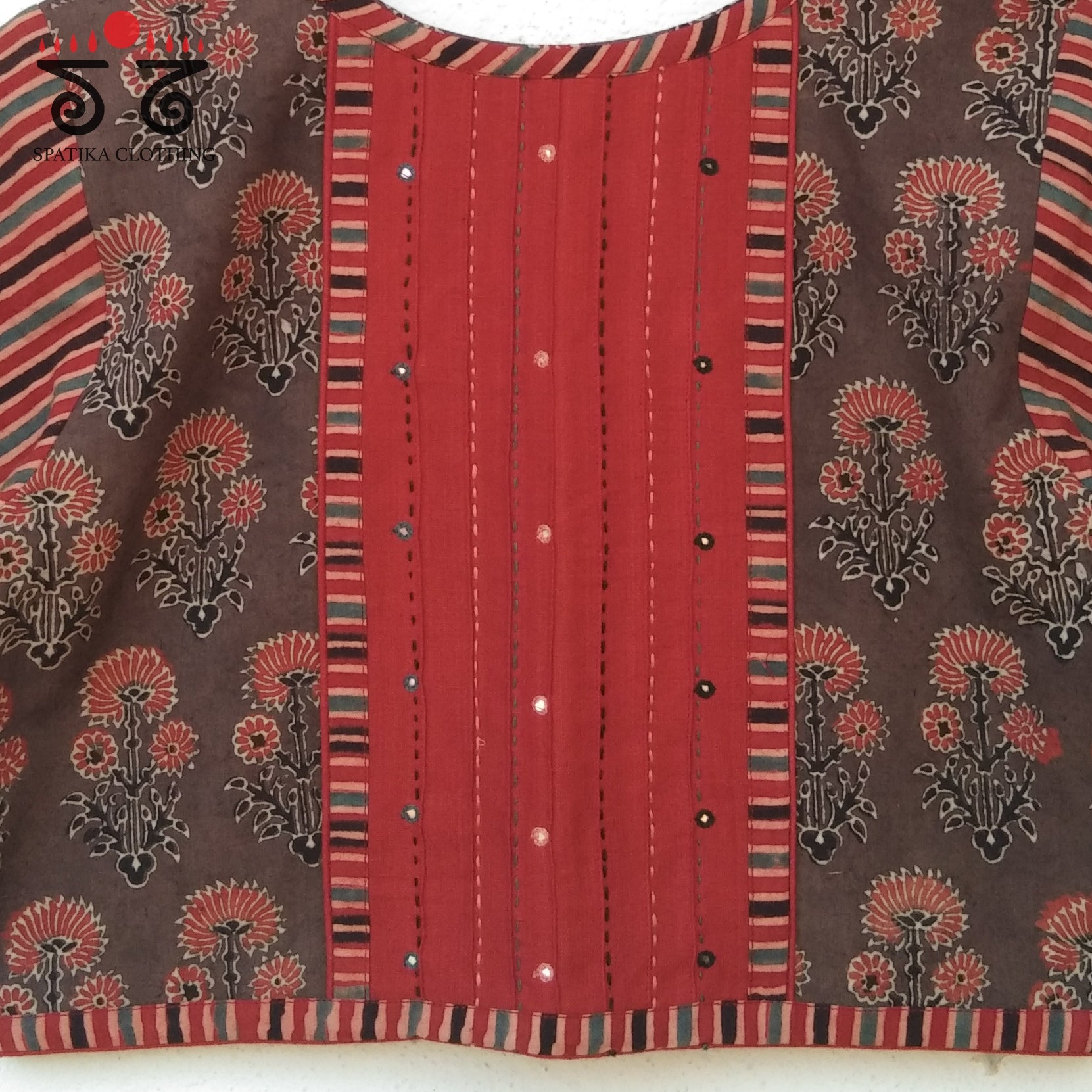 The Ajrakh Pintuck Blouse