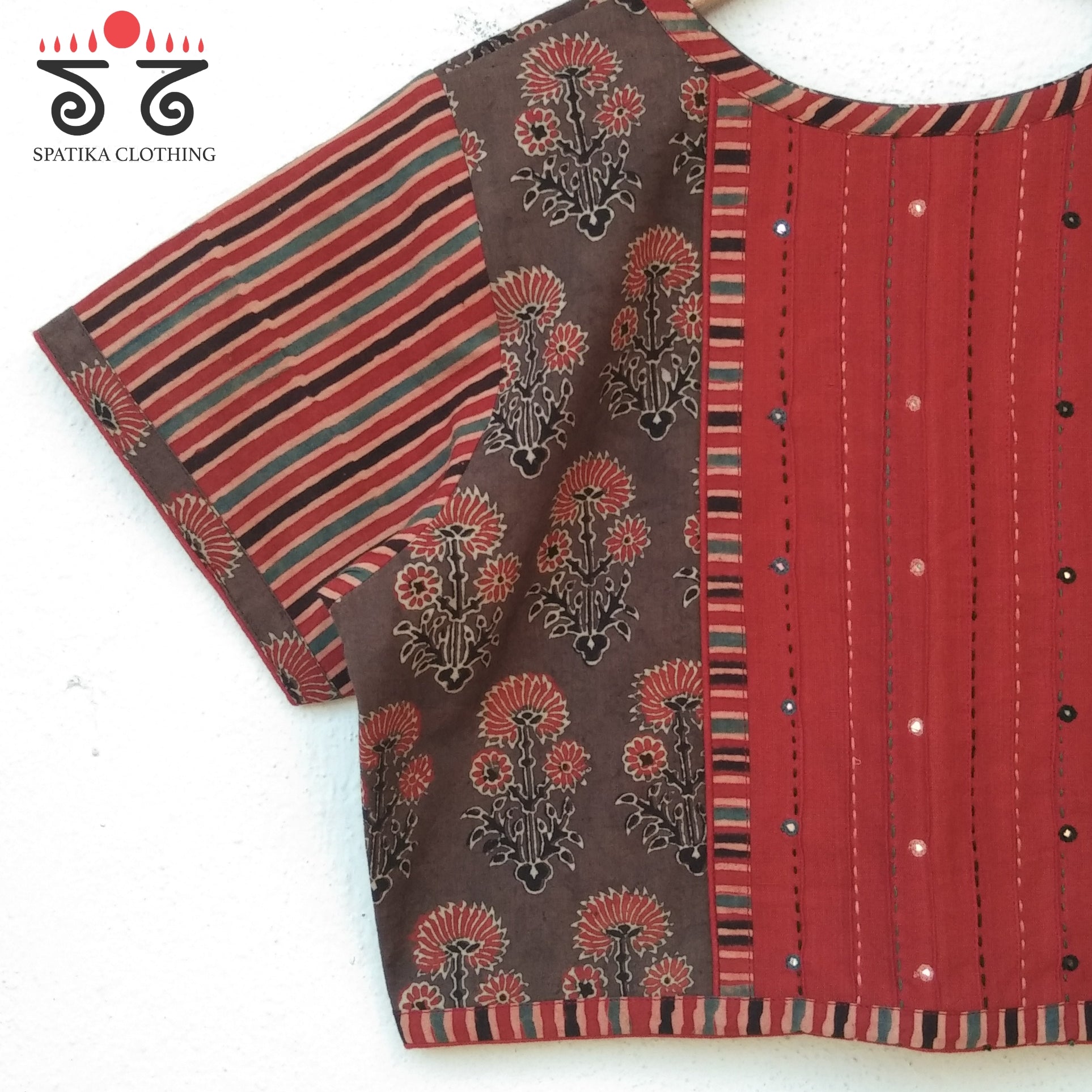 The Ajrakh Pintuck Blouse