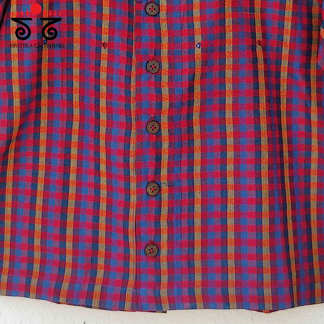Checked Hand Embroidered Crop Top