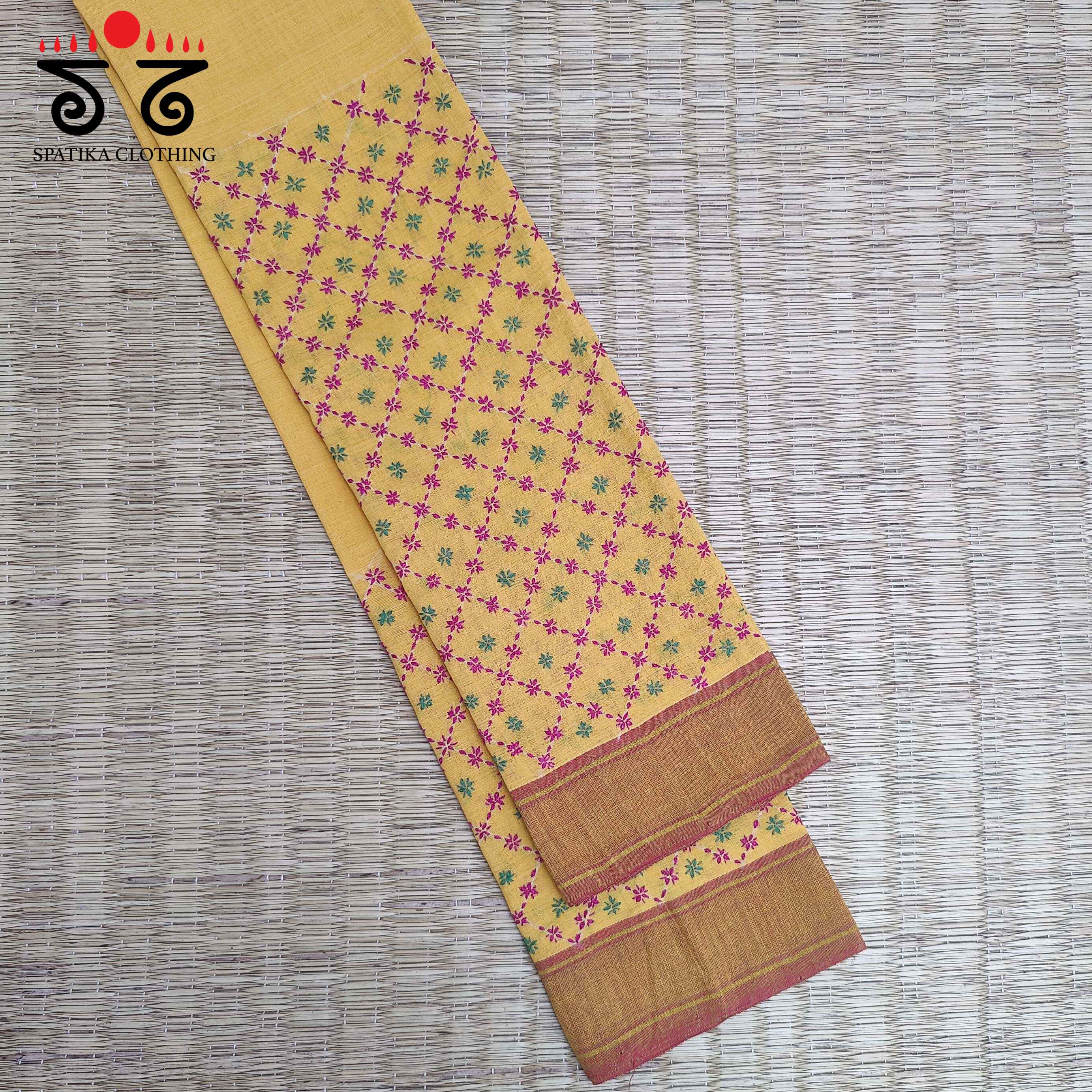 Banjara Handembroidery on Handwoven Cotton Blouse Fabric