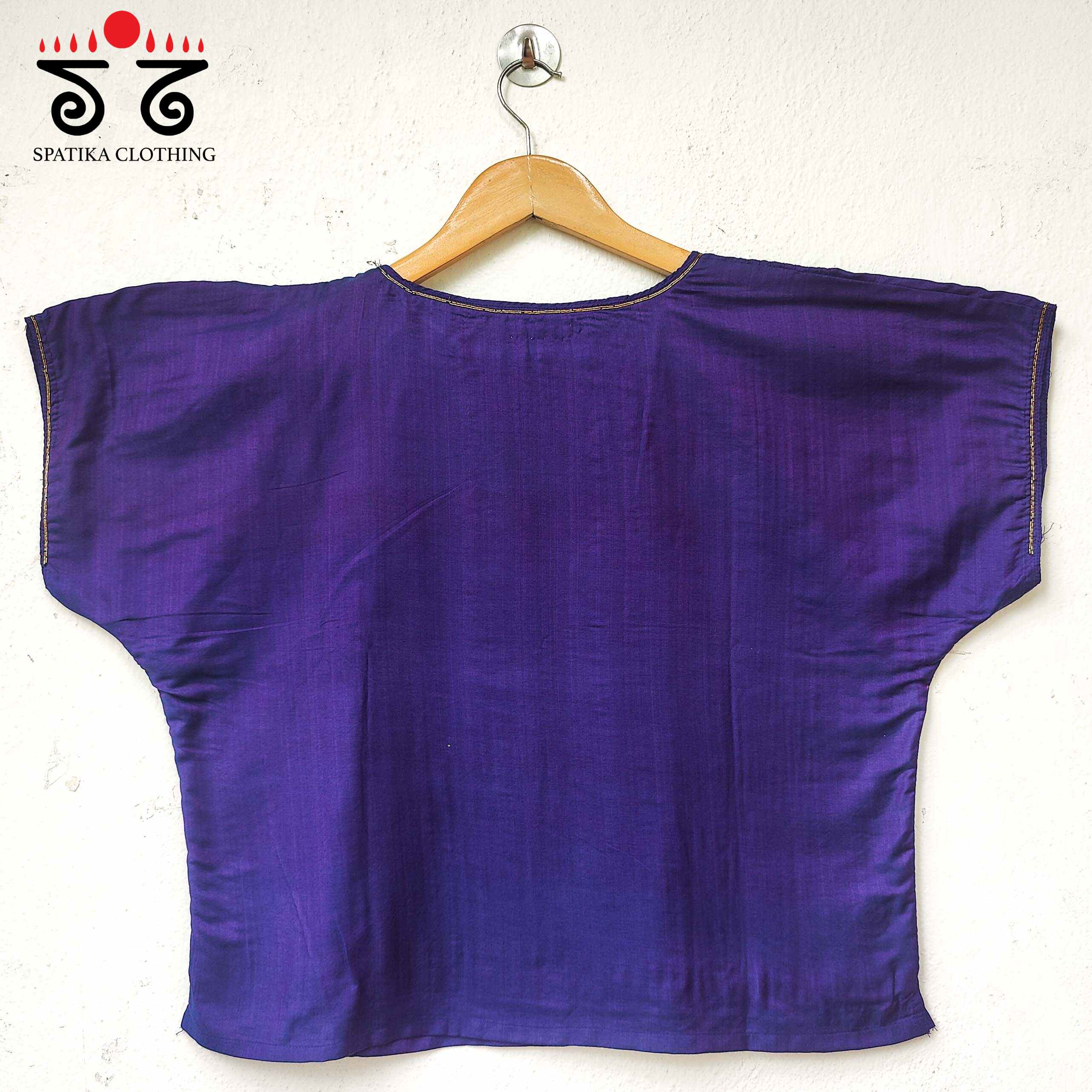 Hand - Embroidered Silk Crop Top
