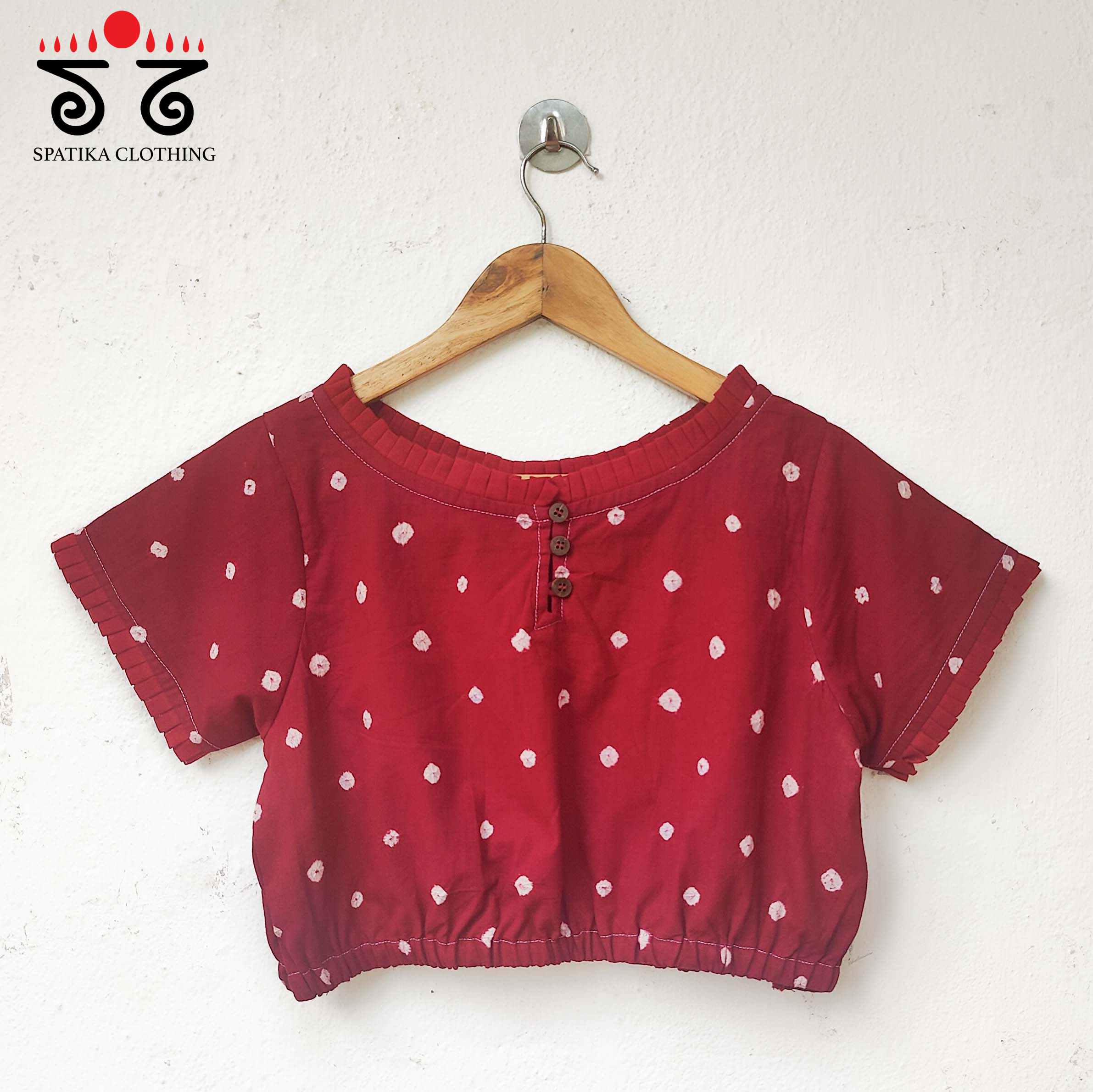Frilled Bandhani blouse