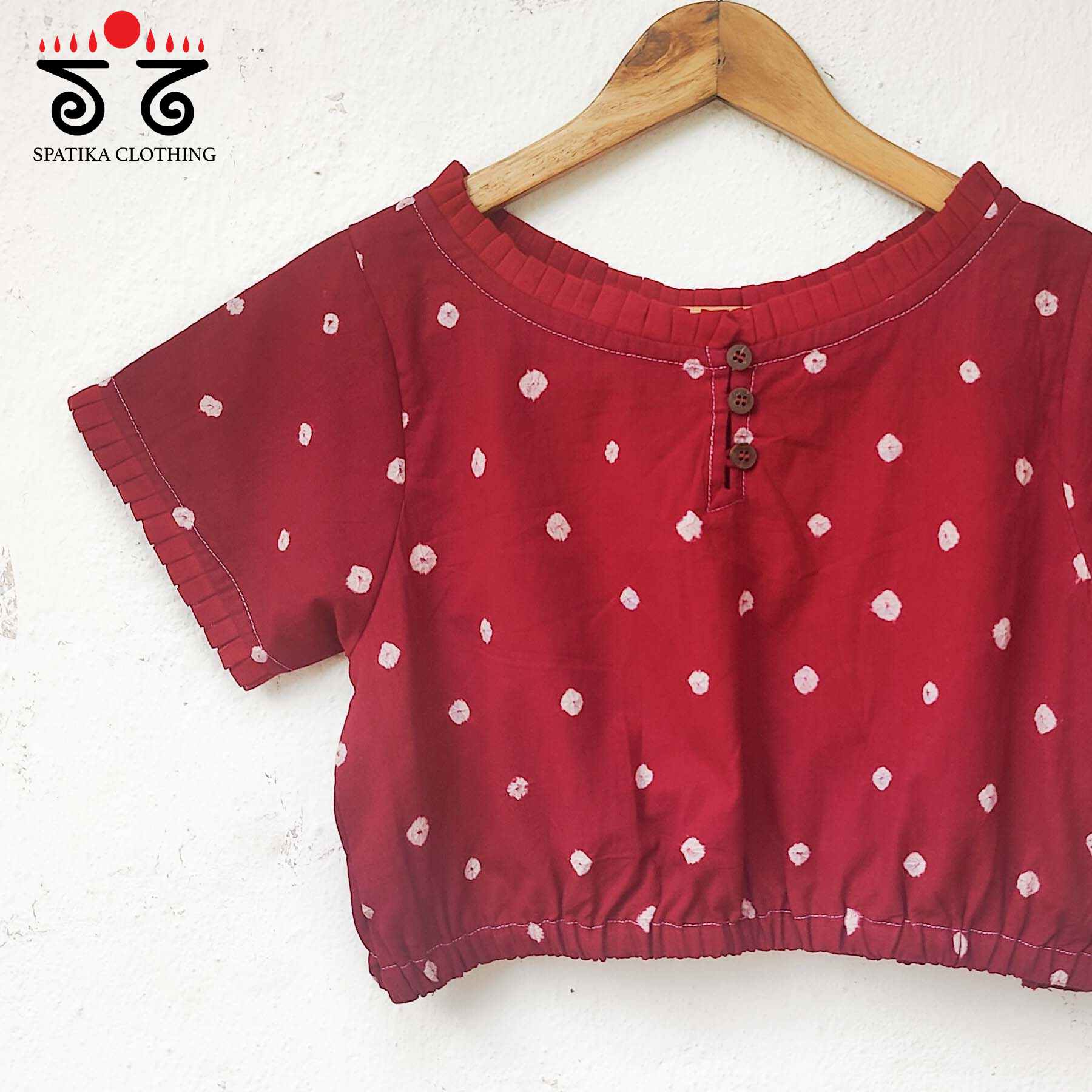 Frilled Bandhani blouse