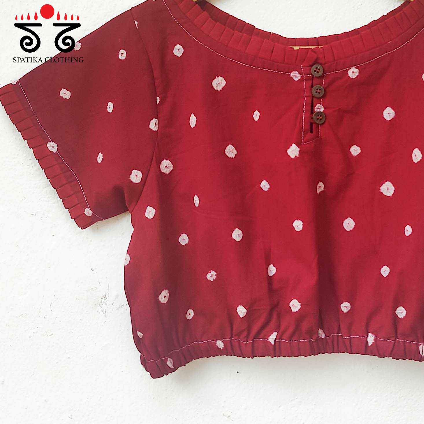Frilled Bandhani blouse