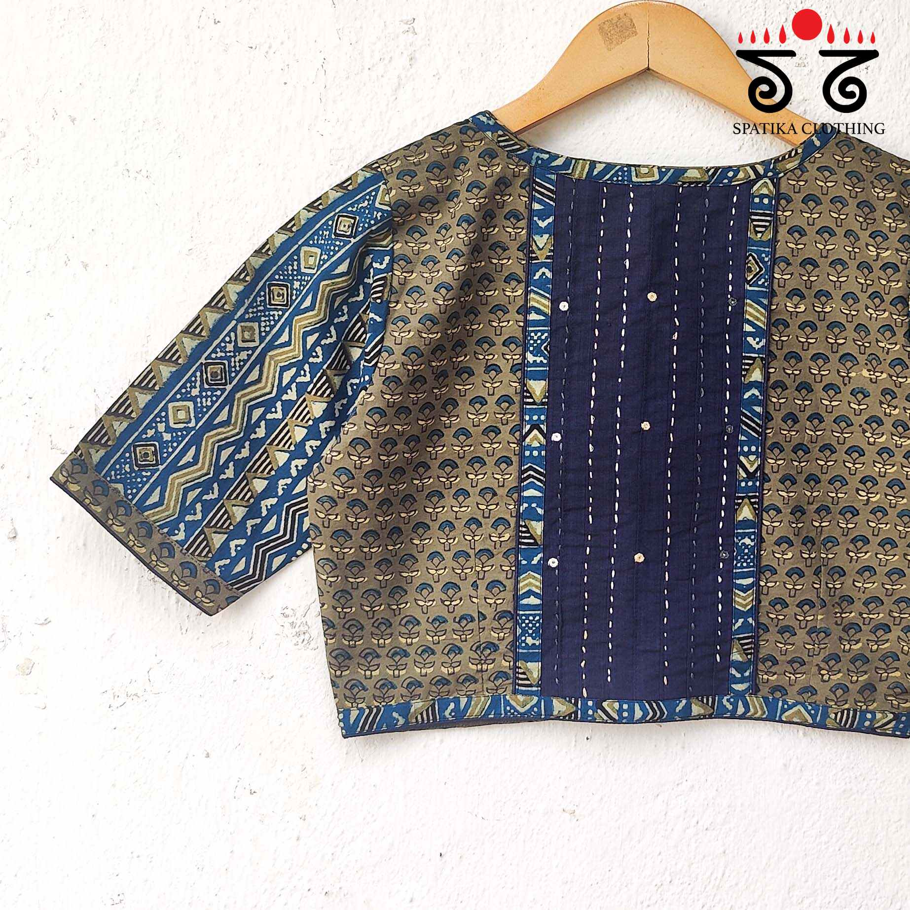 The Ajrakh Pintuck Blouse