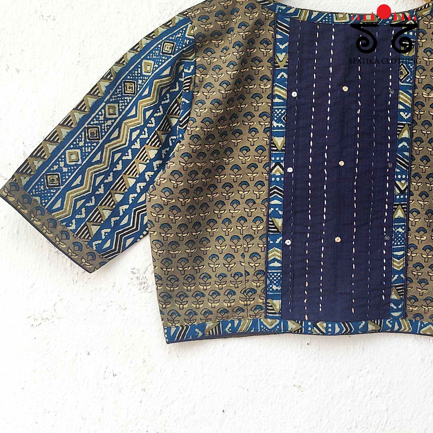 The Ajrakh Pintuck Blouse