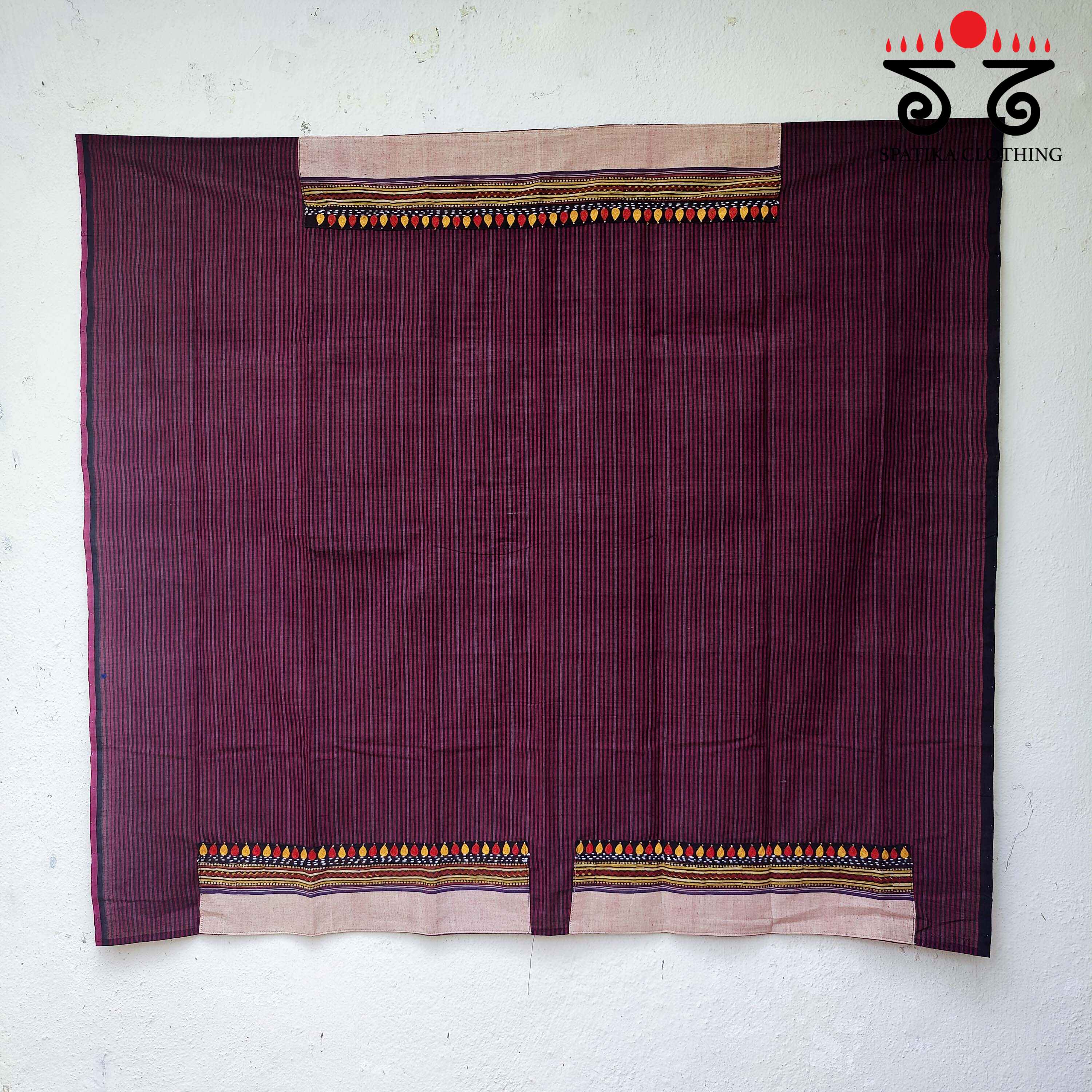 Handwoven Cotton - Hand Embroidered Blouse Fabric