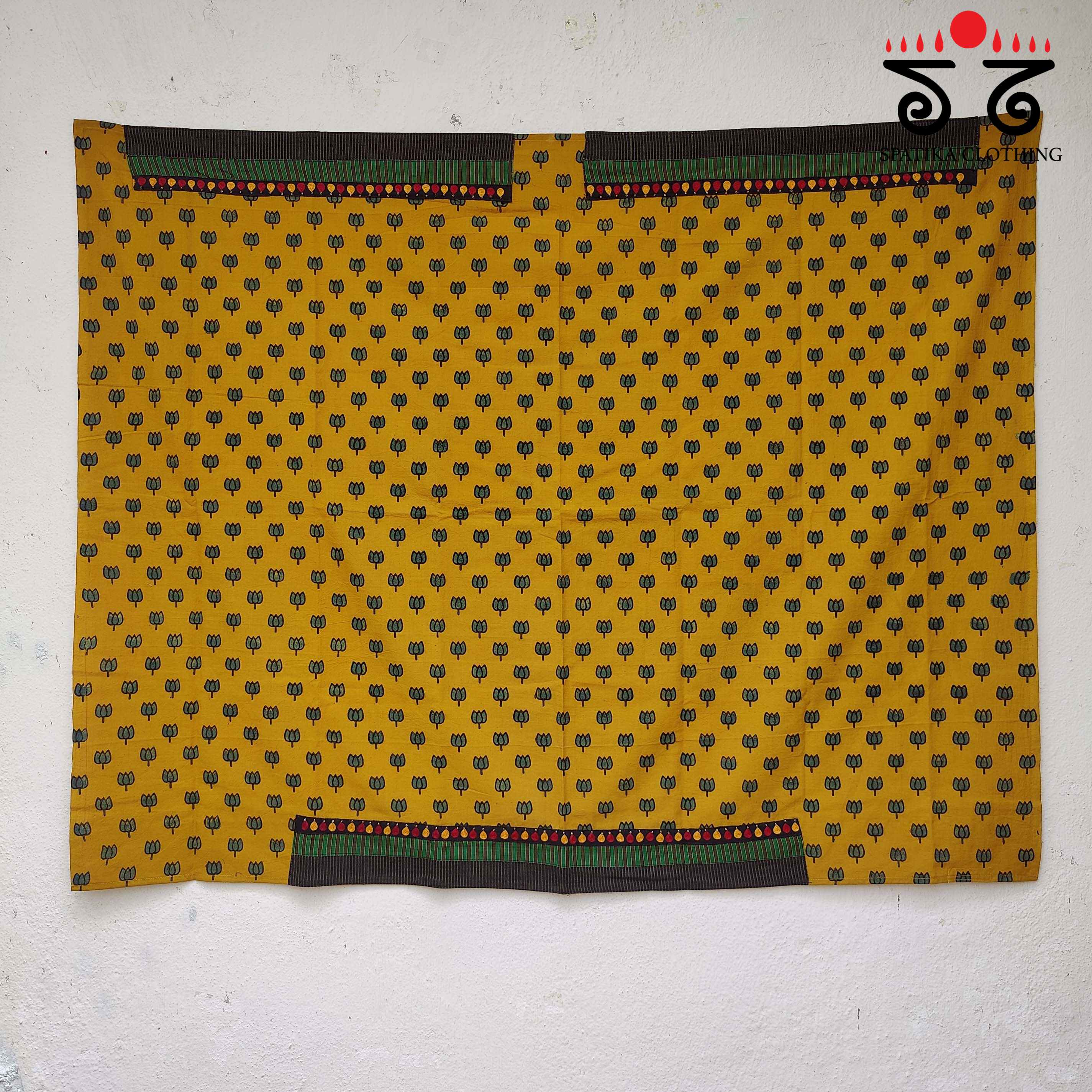 Ajrakh - Hand Embroidered Blouse Fabric