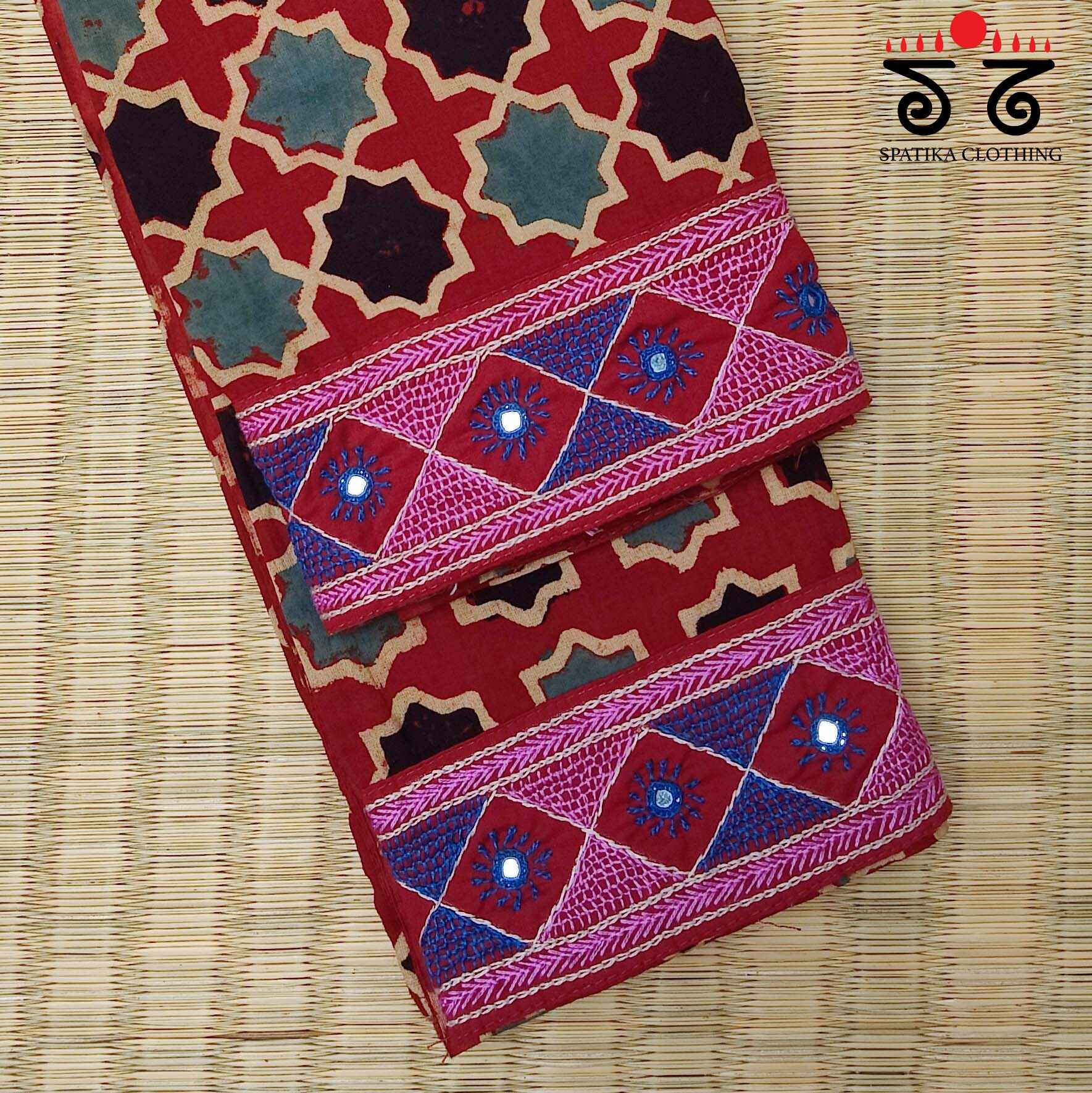Banjara Handembroidery - Ajrakh Blouse Fabric
