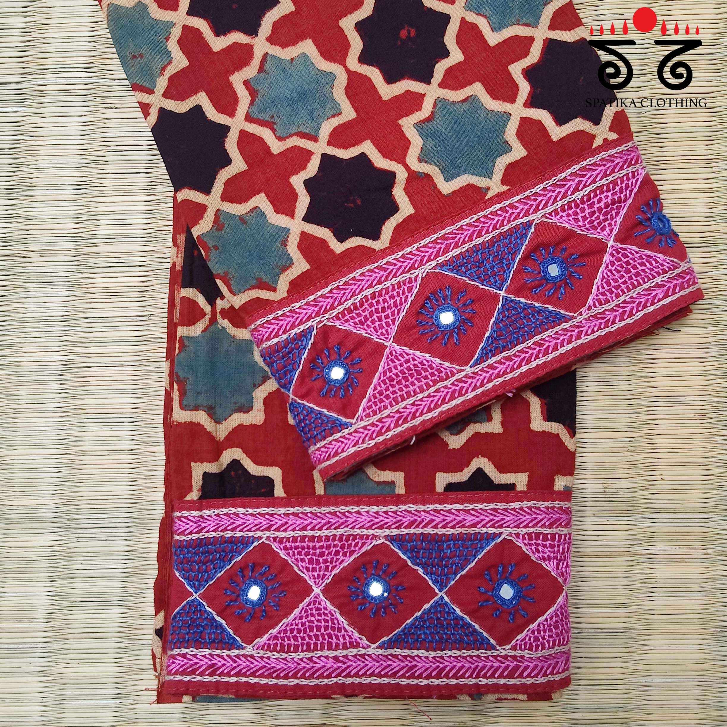 Banjara Handembroidery - Ajrakh Blouse Fabric