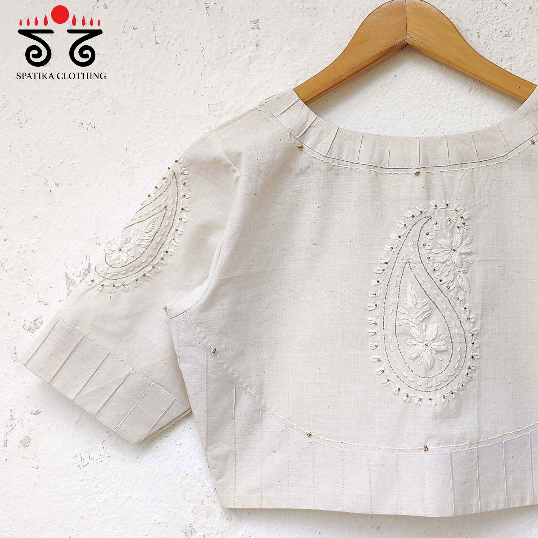 The Chikankari Off-white Blouse - New!