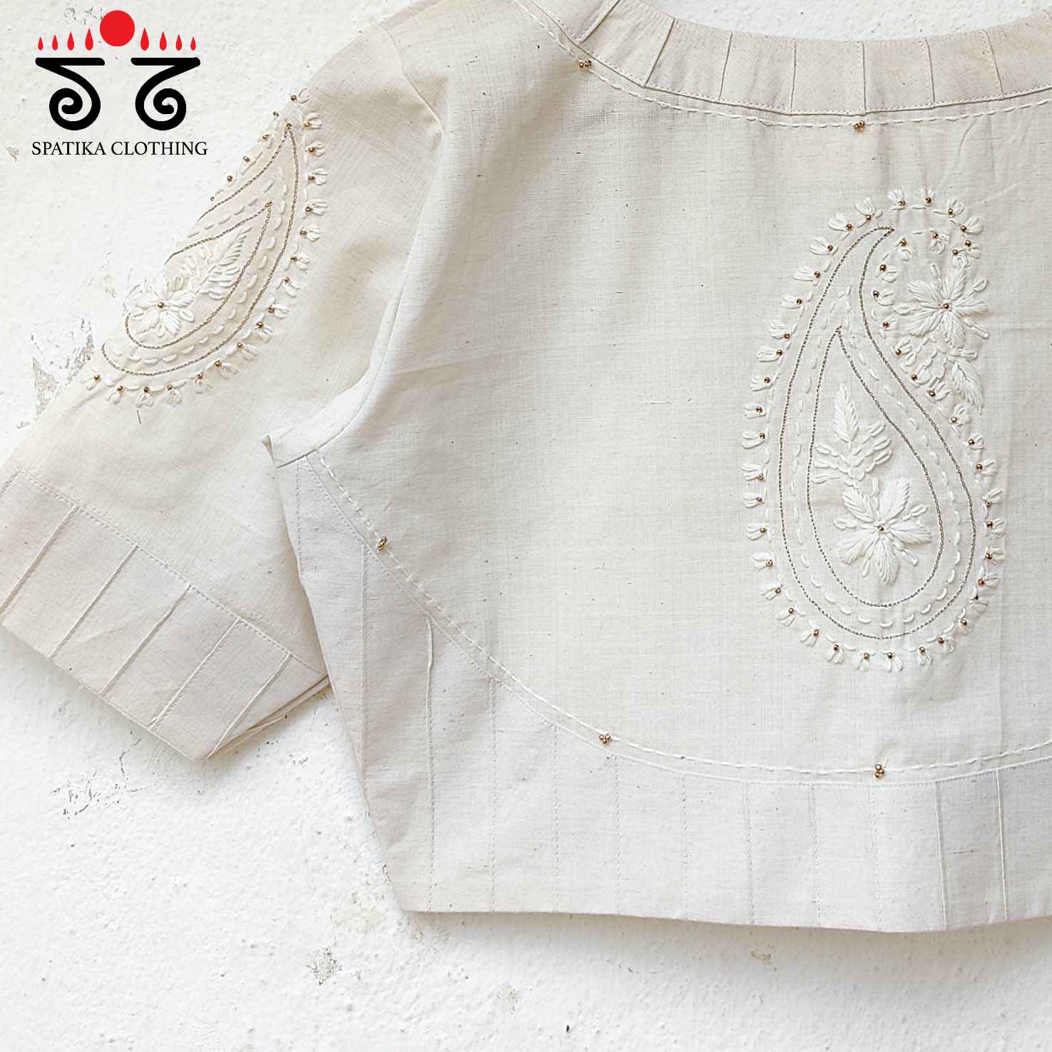 The Chikankari Off-white Blouse - New!