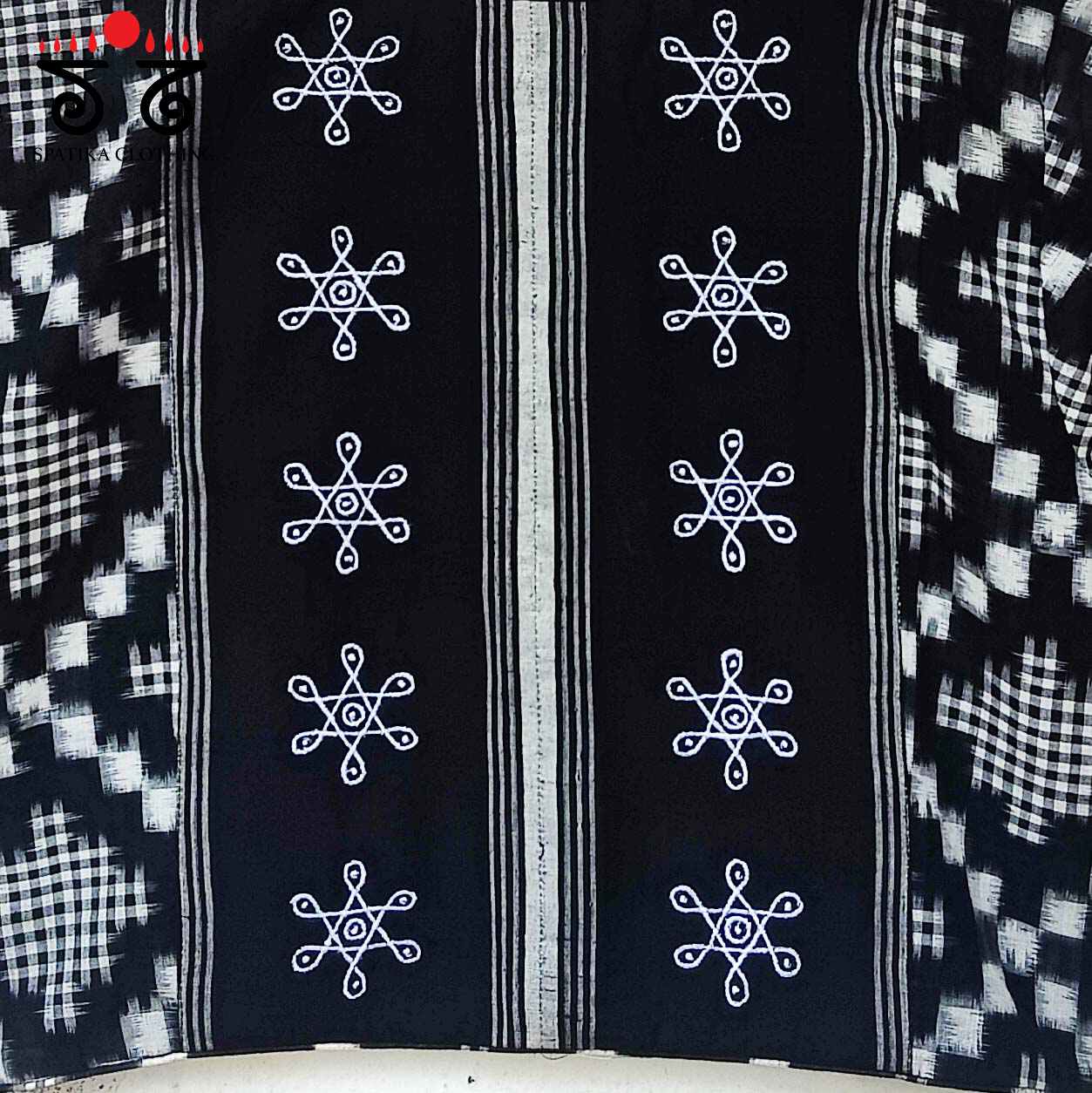Black Telia Rumal - Kolam Blouse