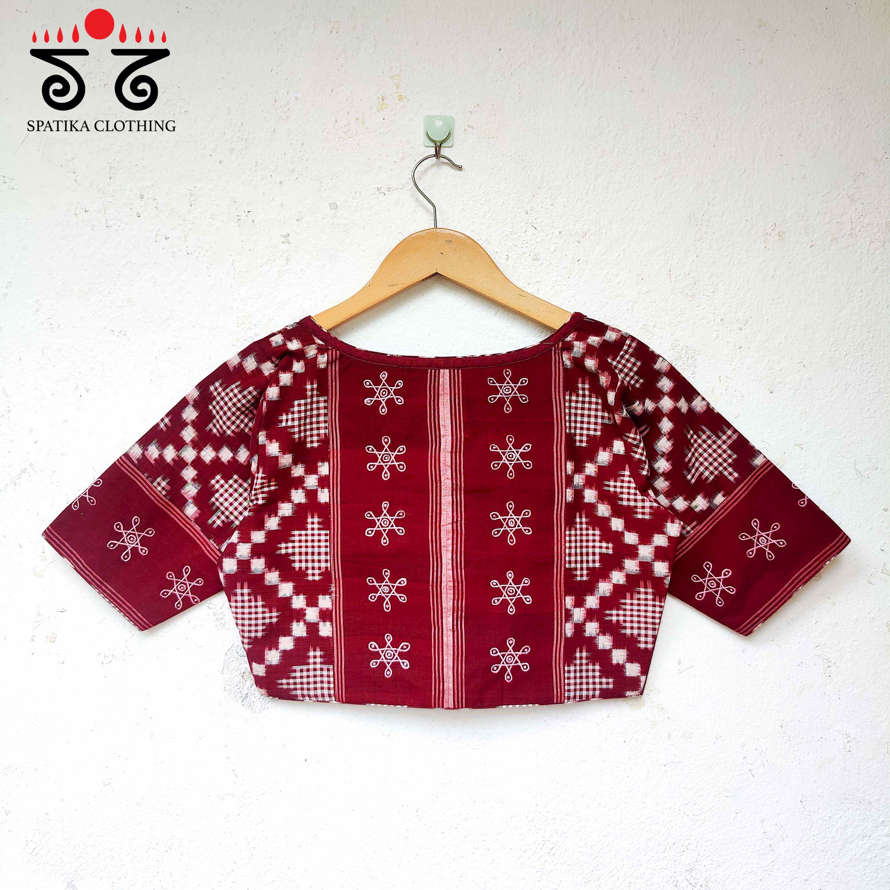 Maroon Telia Rumal - Kolam Blouse
