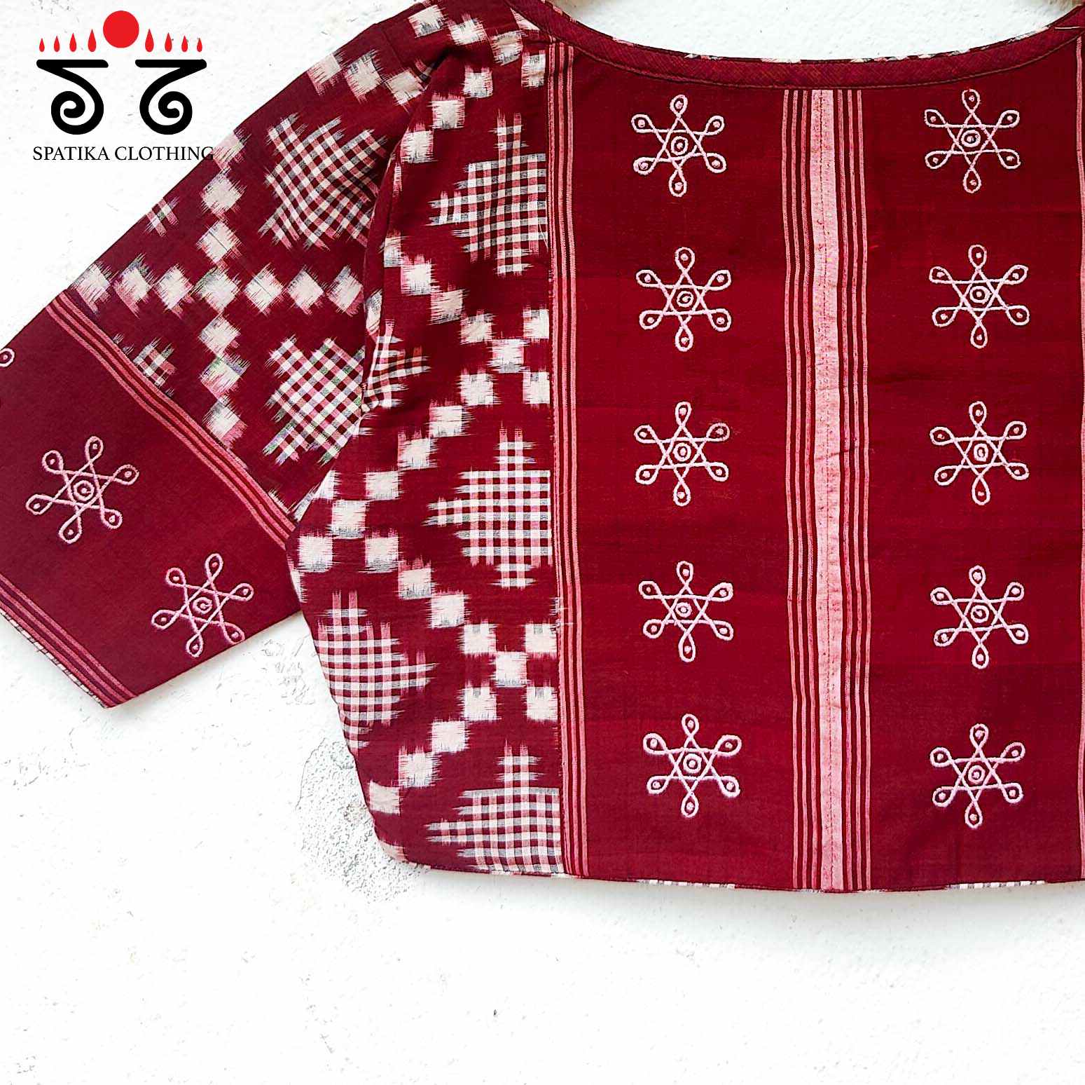 Maroon Telia Rumal - Kolam Blouse