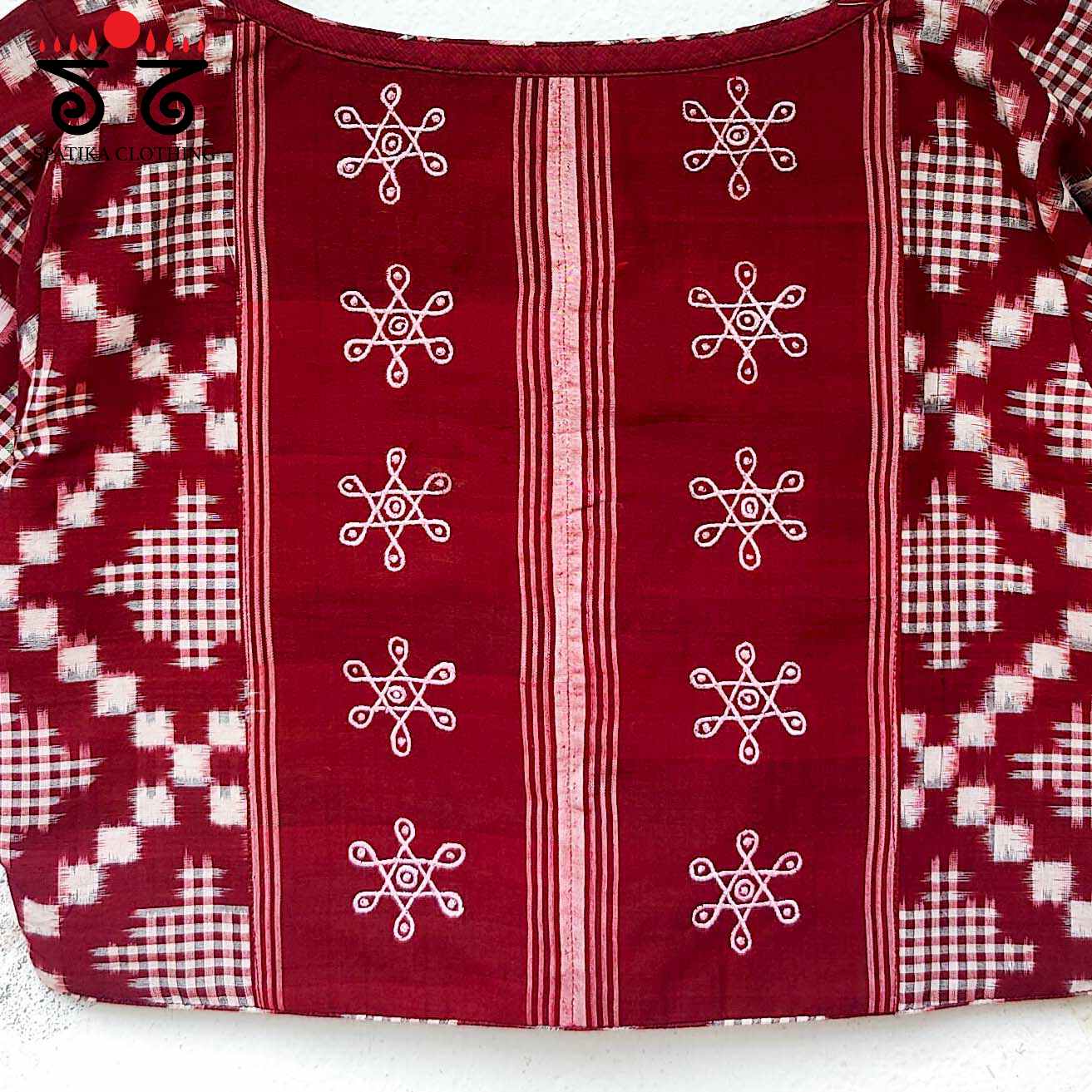 Maroon Telia Rumal - Kolam Blouse