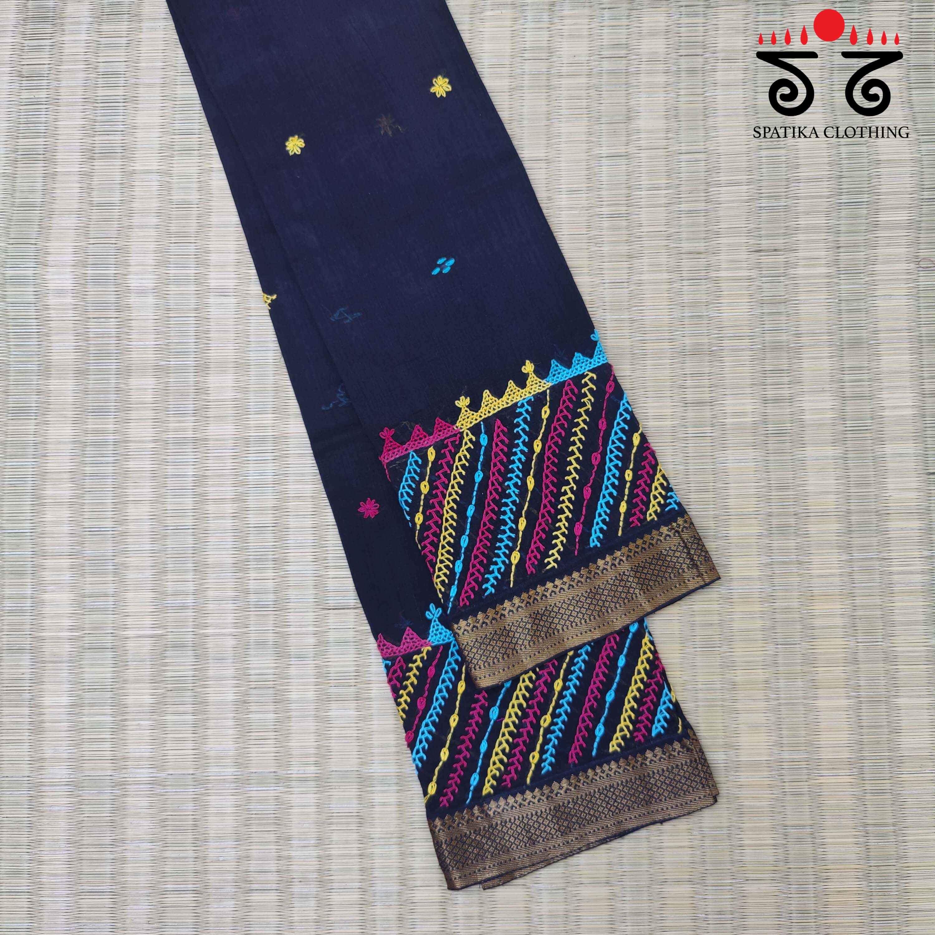 Lambani Handembroidery on Mangalagiri Cotton Blouse Fabric