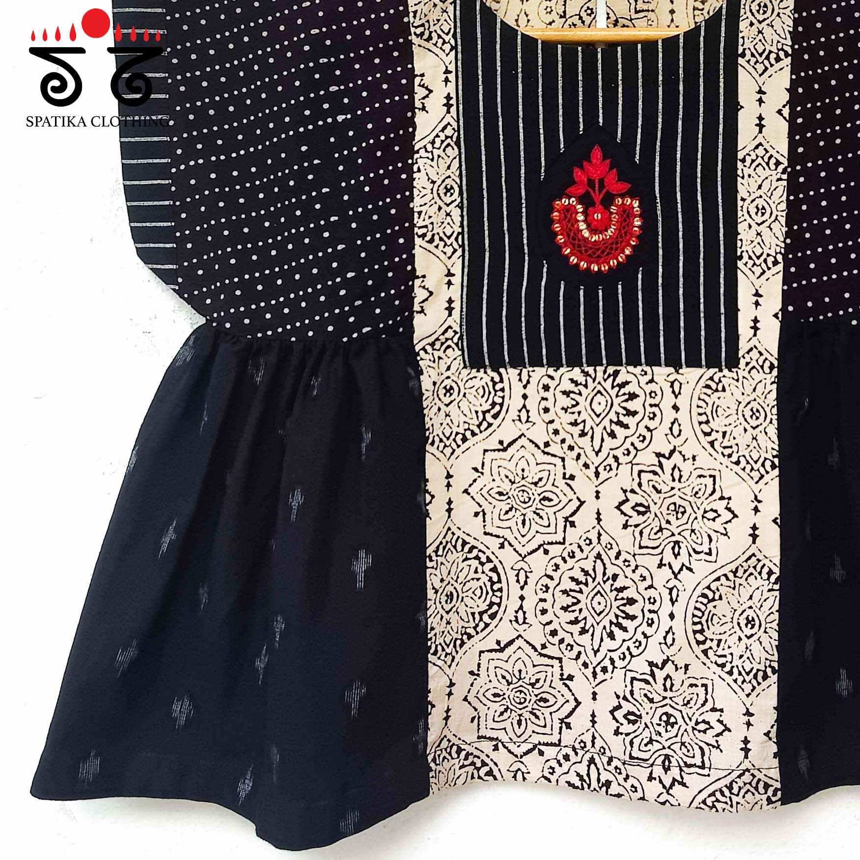 Hand - Embroidered Frilled Croptop