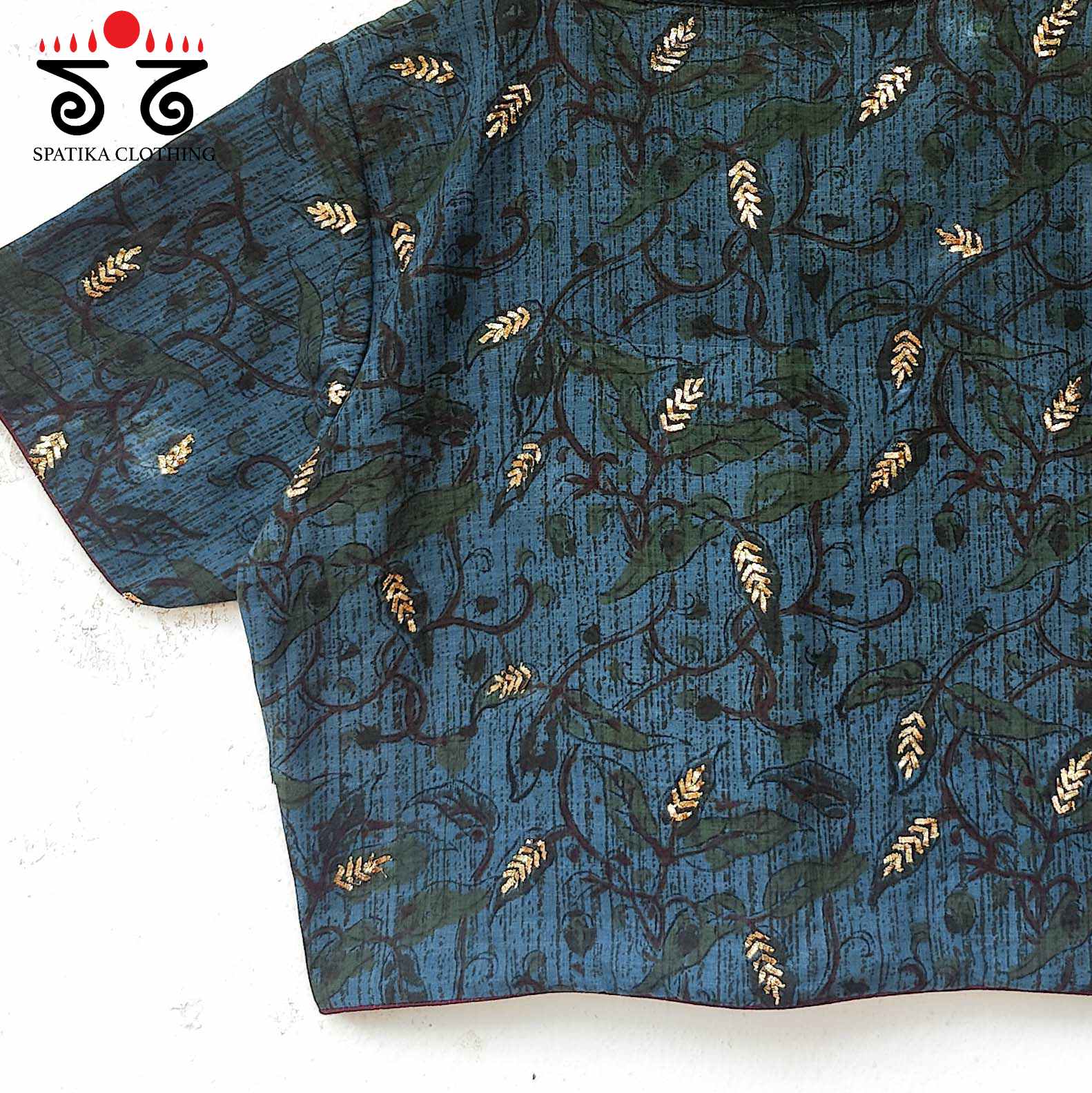 The Barf Blue Pattha Blouse