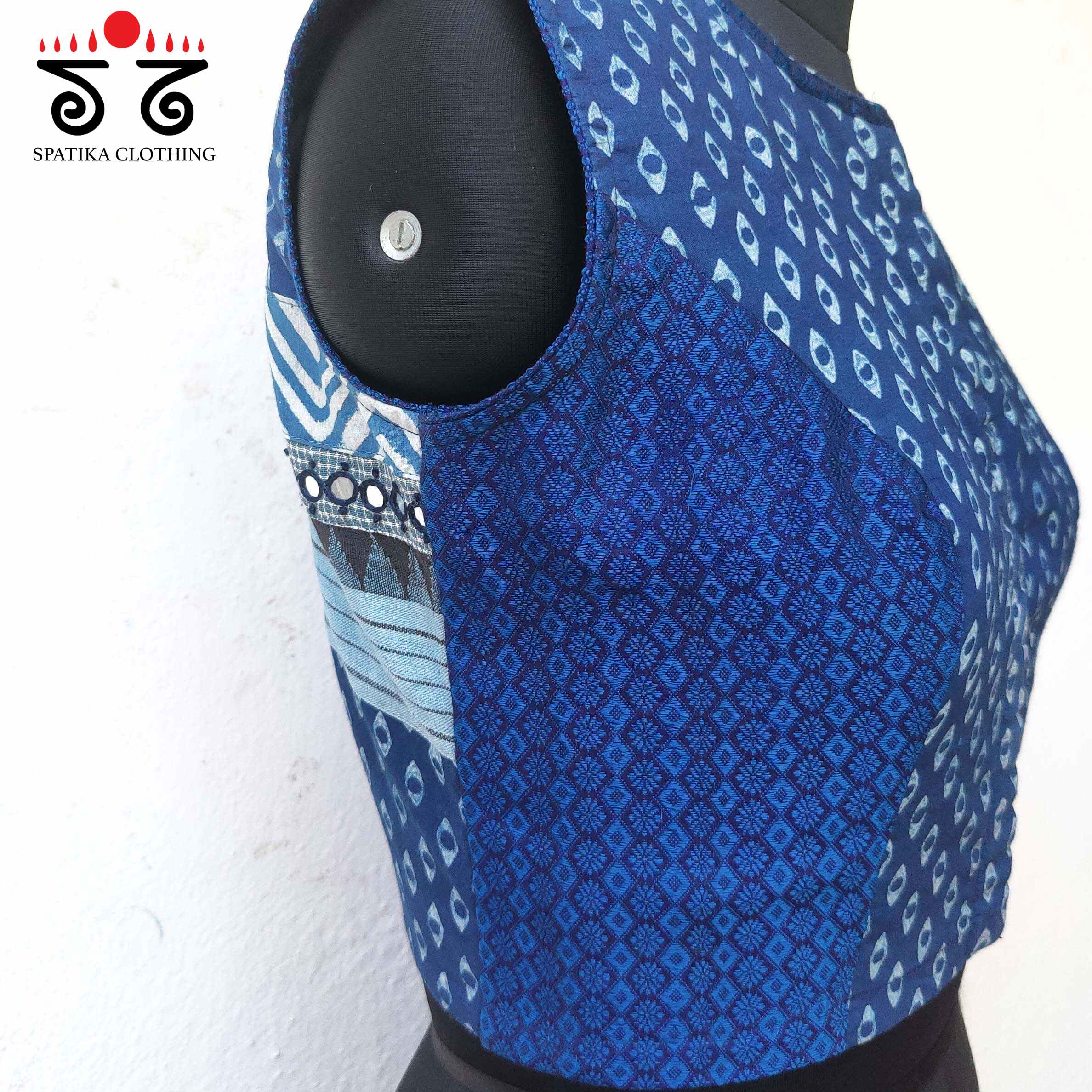 Ajrak Hand embroidered Blouse - Sleeveless!