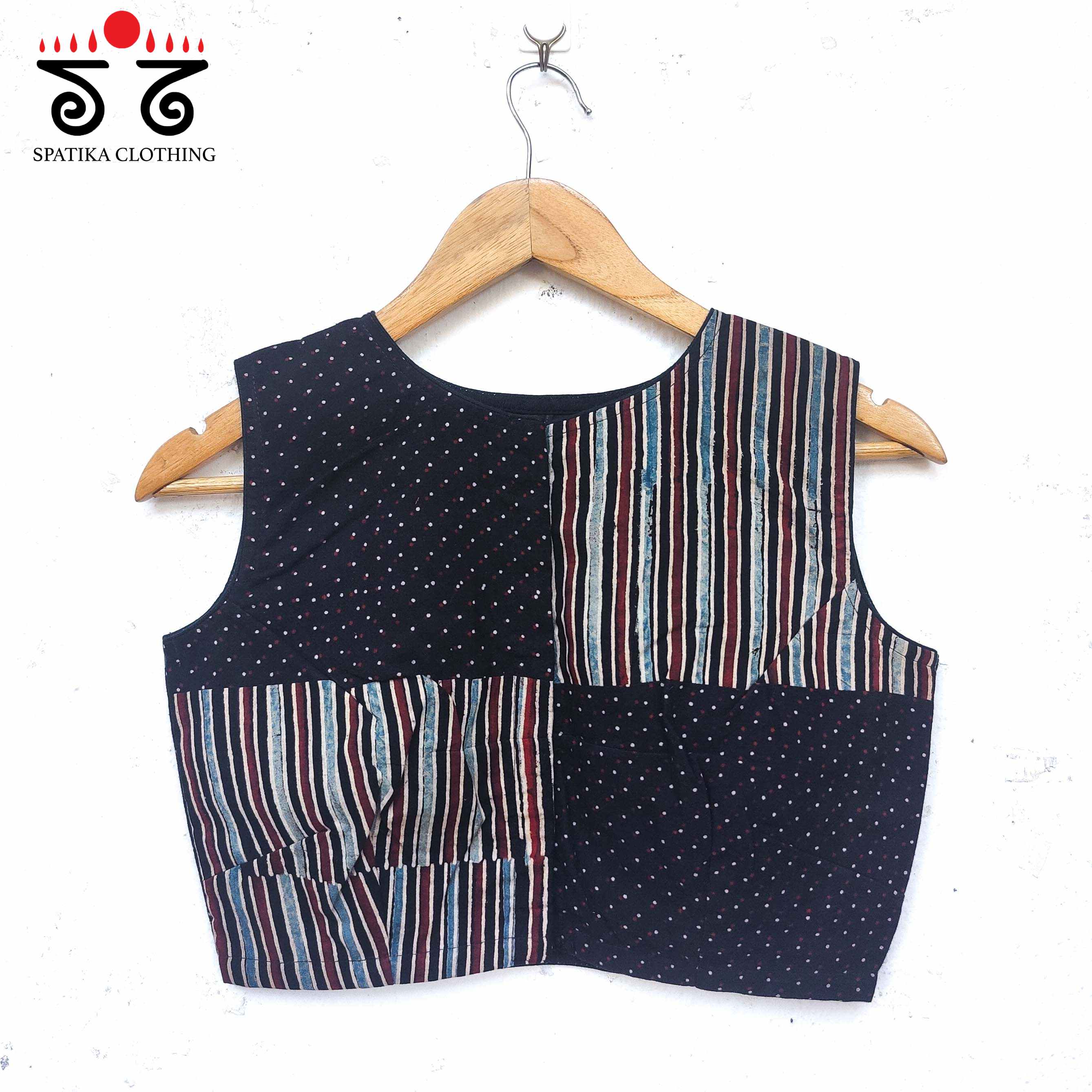 Ajrak collage Blouse - Sleeveless!