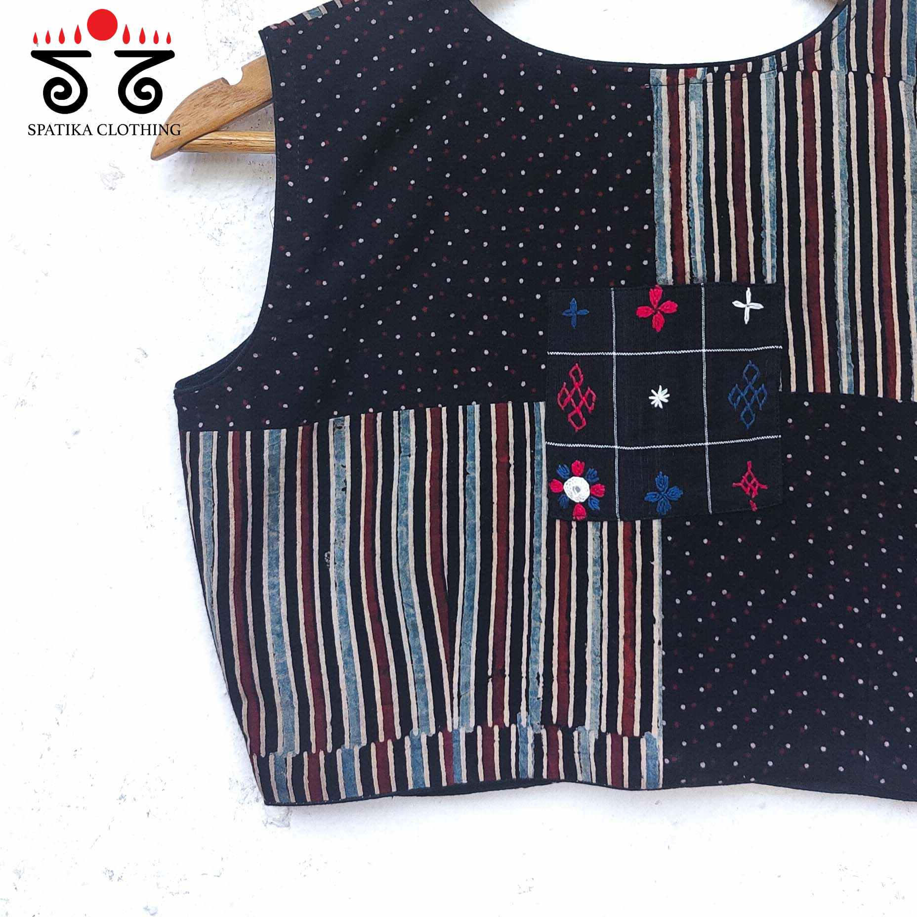 Ajrak collage Blouse - Sleeveless!
