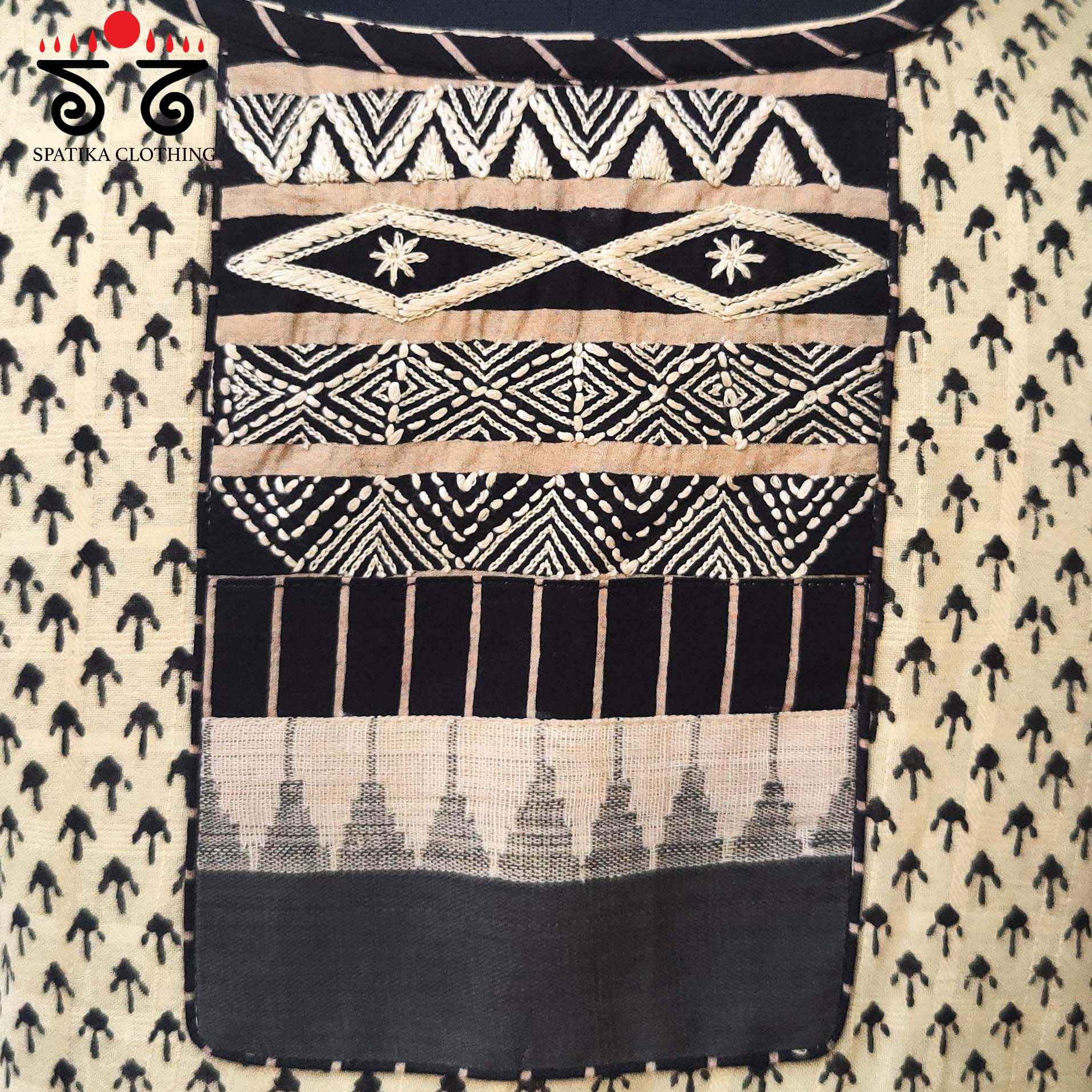Bagru Hand Embroidered Blouse - Sleeveless!
