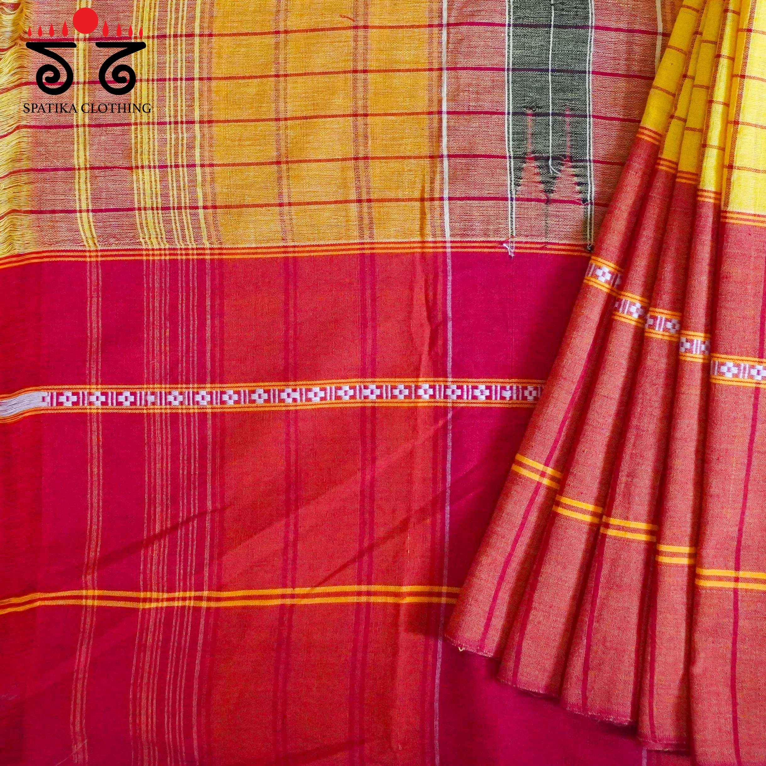 Yellow & Red Chettinad Cotton Saree